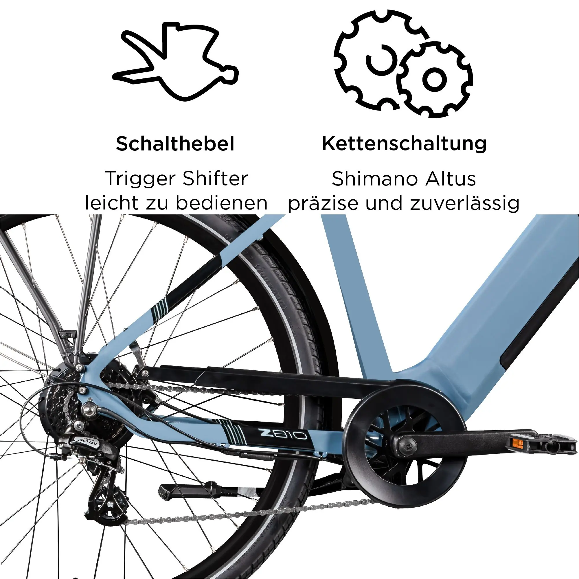 Zündapp E-Bike Z810 Trekking 28 Zoll 8-Gang 550 Wh brillantblau 