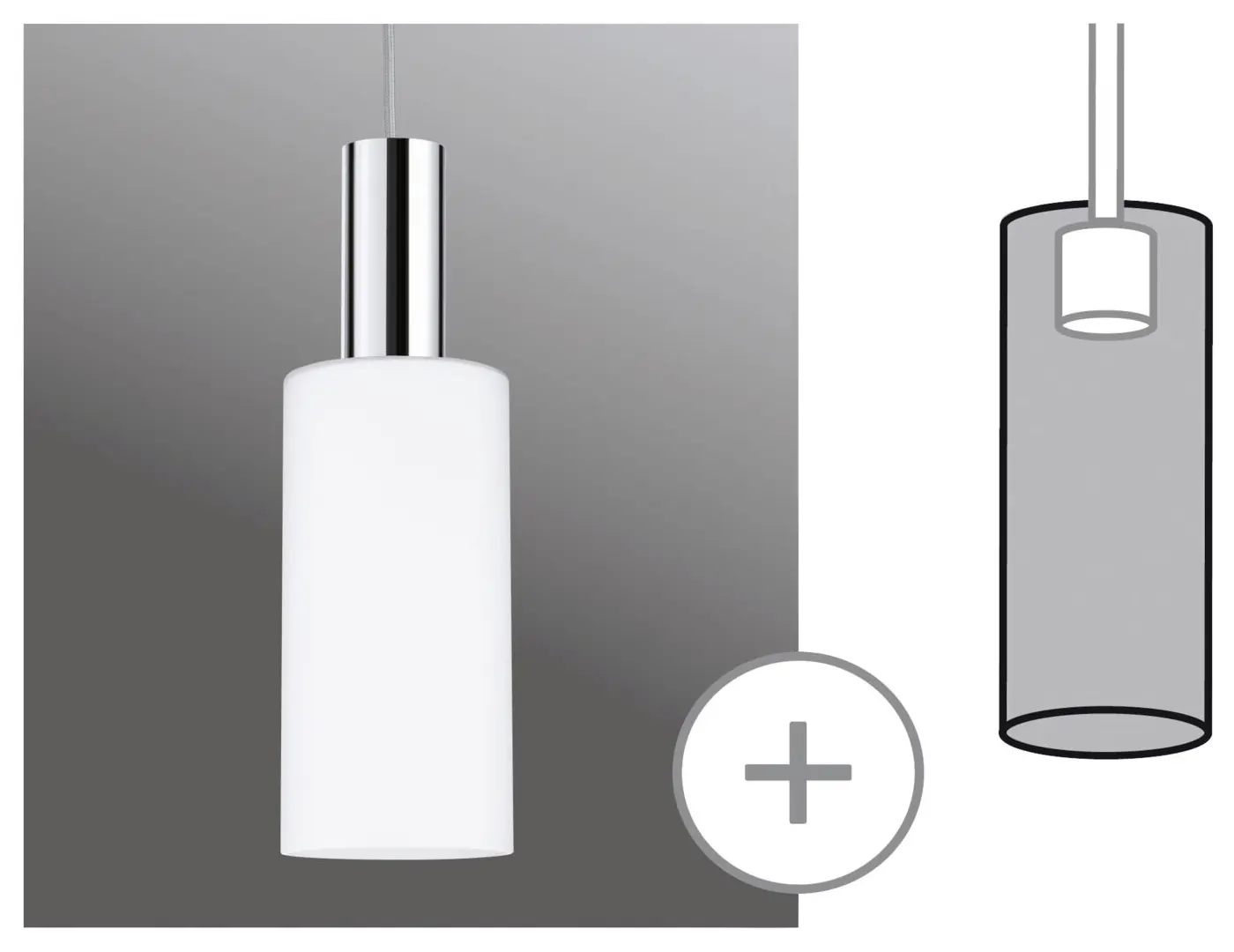 Paulmann URail Lampenschirm Raja 2Easy Opalglas 10 x 21 cm 