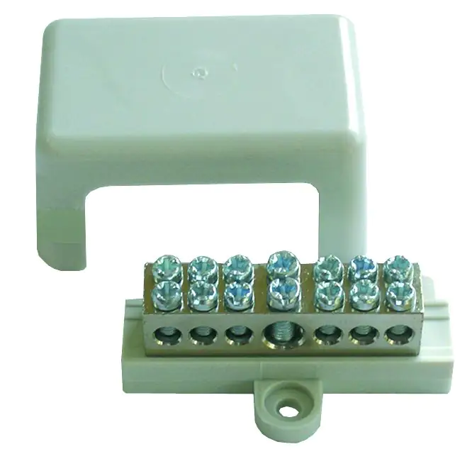 Baderdungsschiene mit Abdeckung im Kunststoffgehäuse