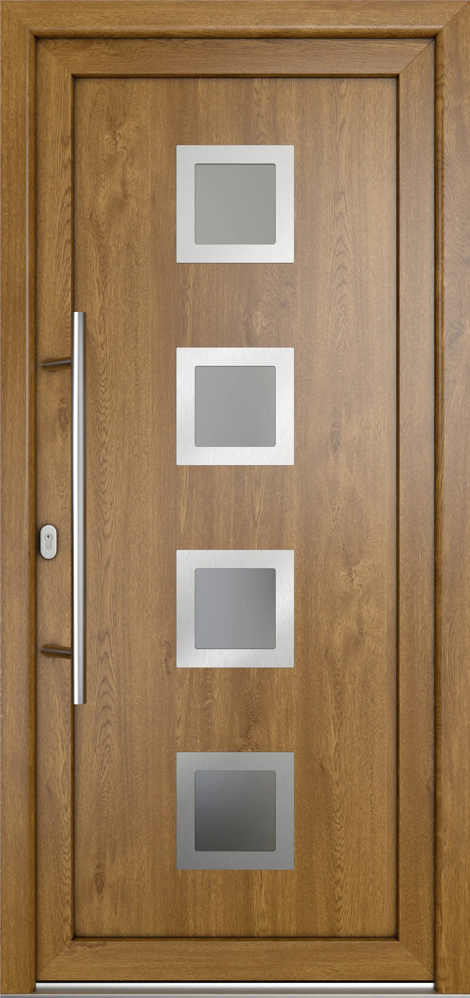Meeth Haustür Signum Pro PVC Modell 84 108 x 200 cm DIN Links weiß/golden oak