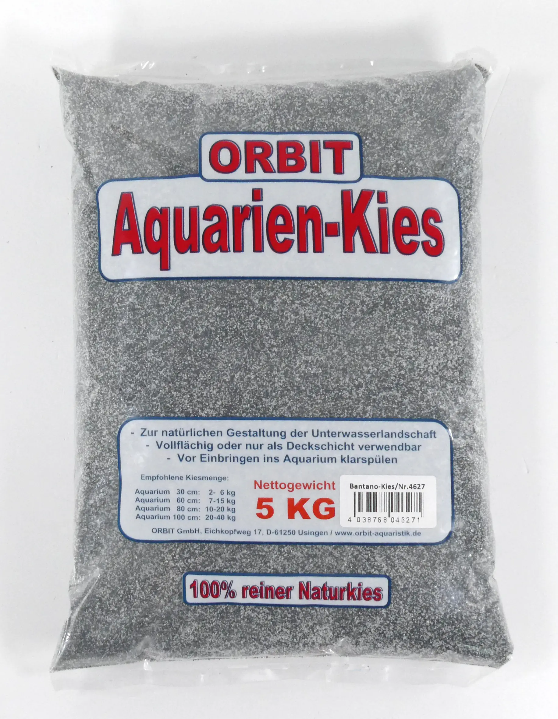 Orbit Aquarien Sand Bantano schwarz-weiß 5 kg