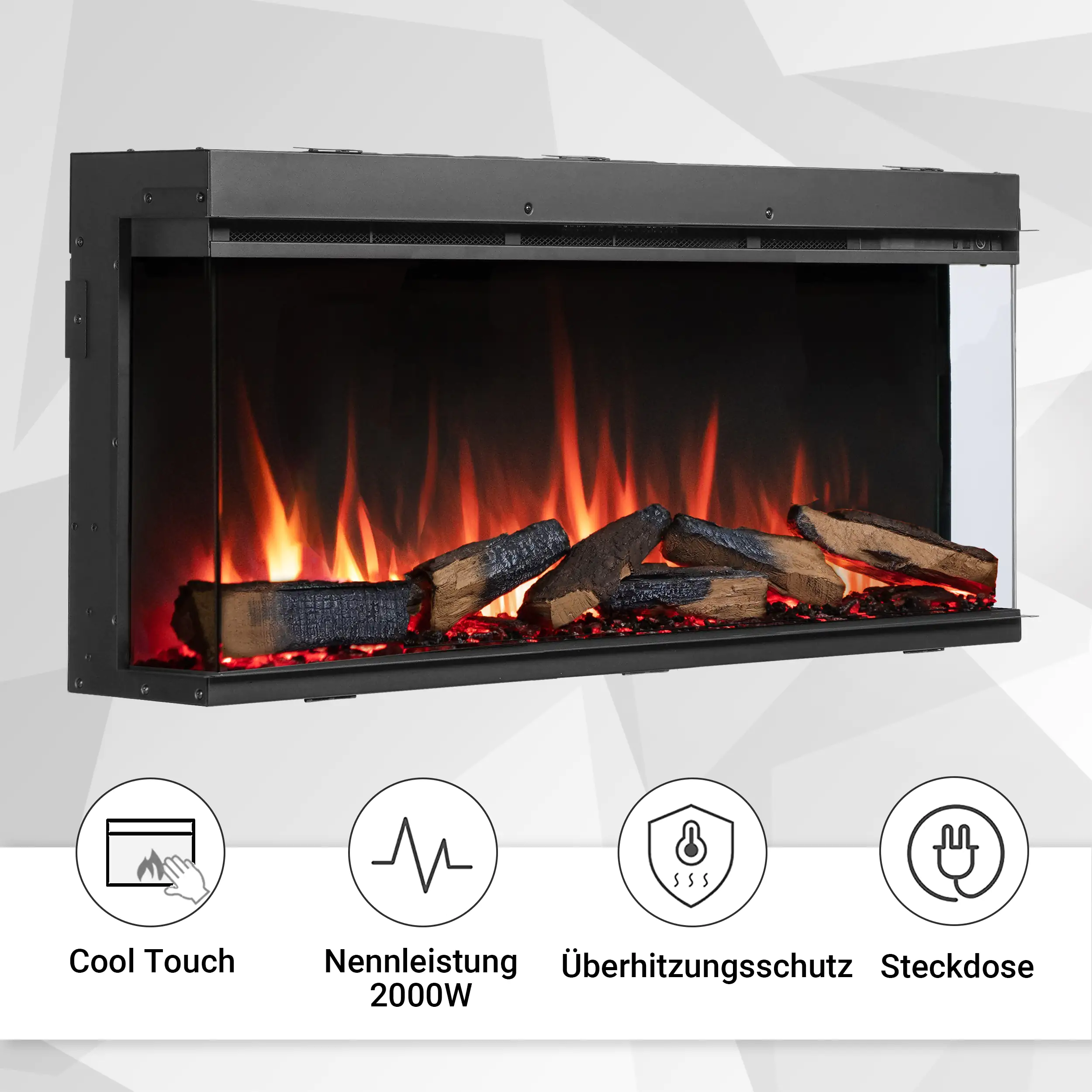 Balderia Elektrokamin schwarz Athena 44 1000/1500 Watt 49,5 x 112,8 cm Balderia Elektrokamin schwarz Athena 44 1000/1500 Watt 49,5 x 112,8 cm