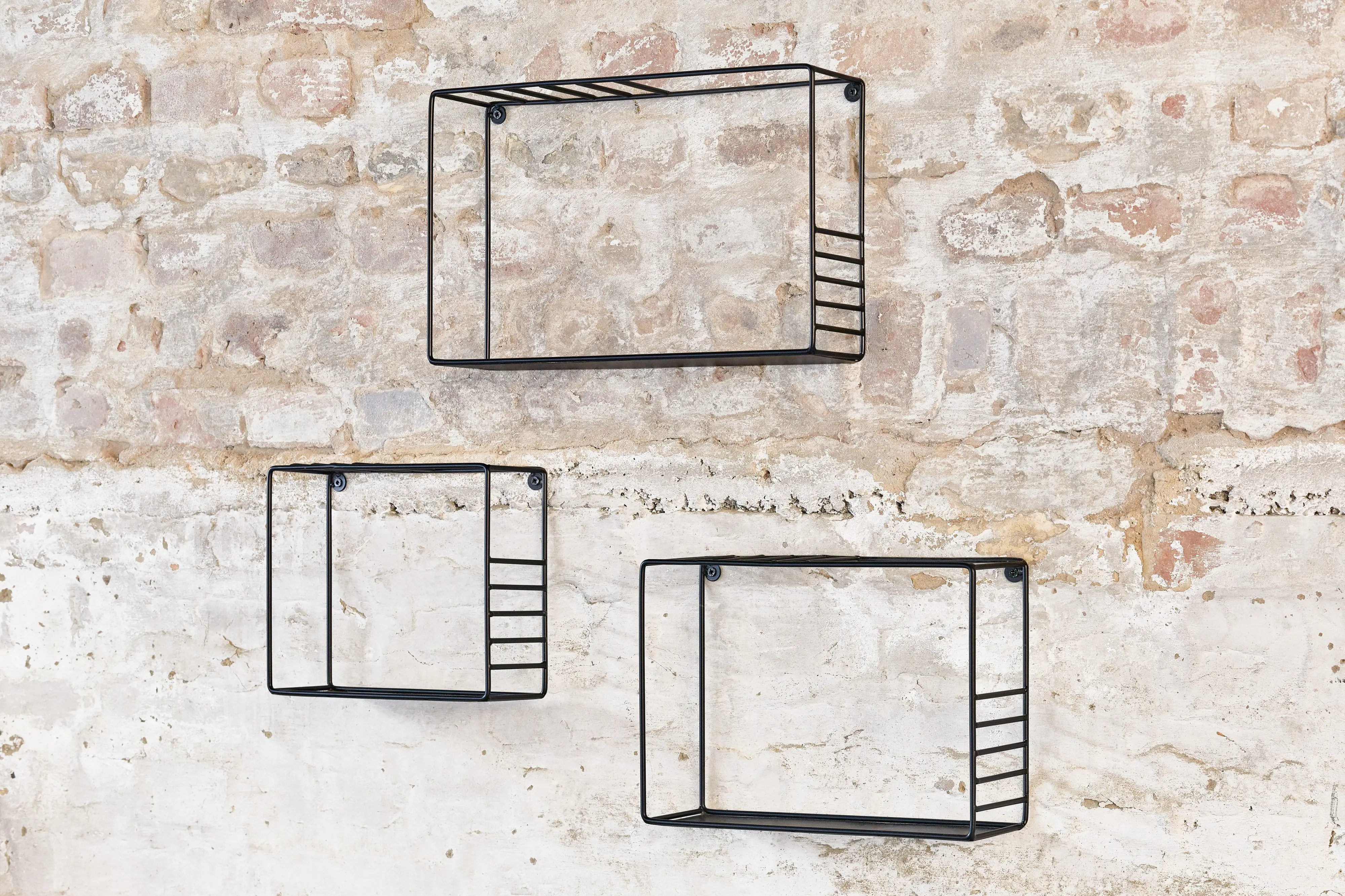 Dolle Wandregal Lynn 42 x 26 cm schwarz 3er-Set