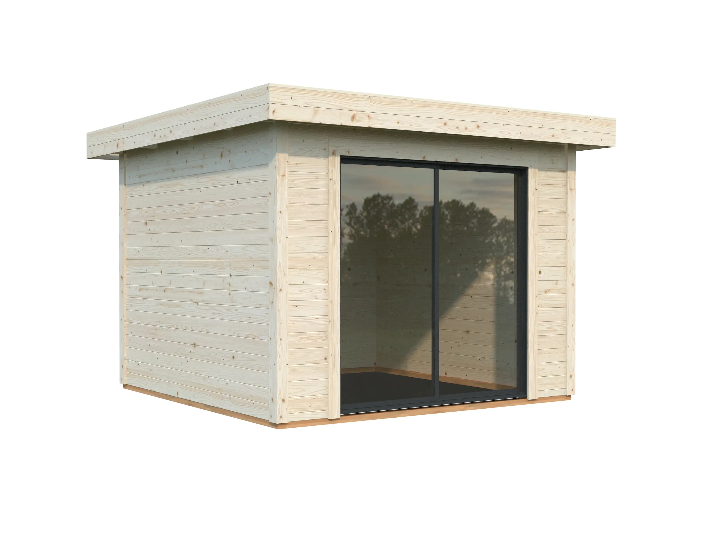 Palmako Gartenhaus Lydia 285 x 291 cm Schiebetüren naturbelassen