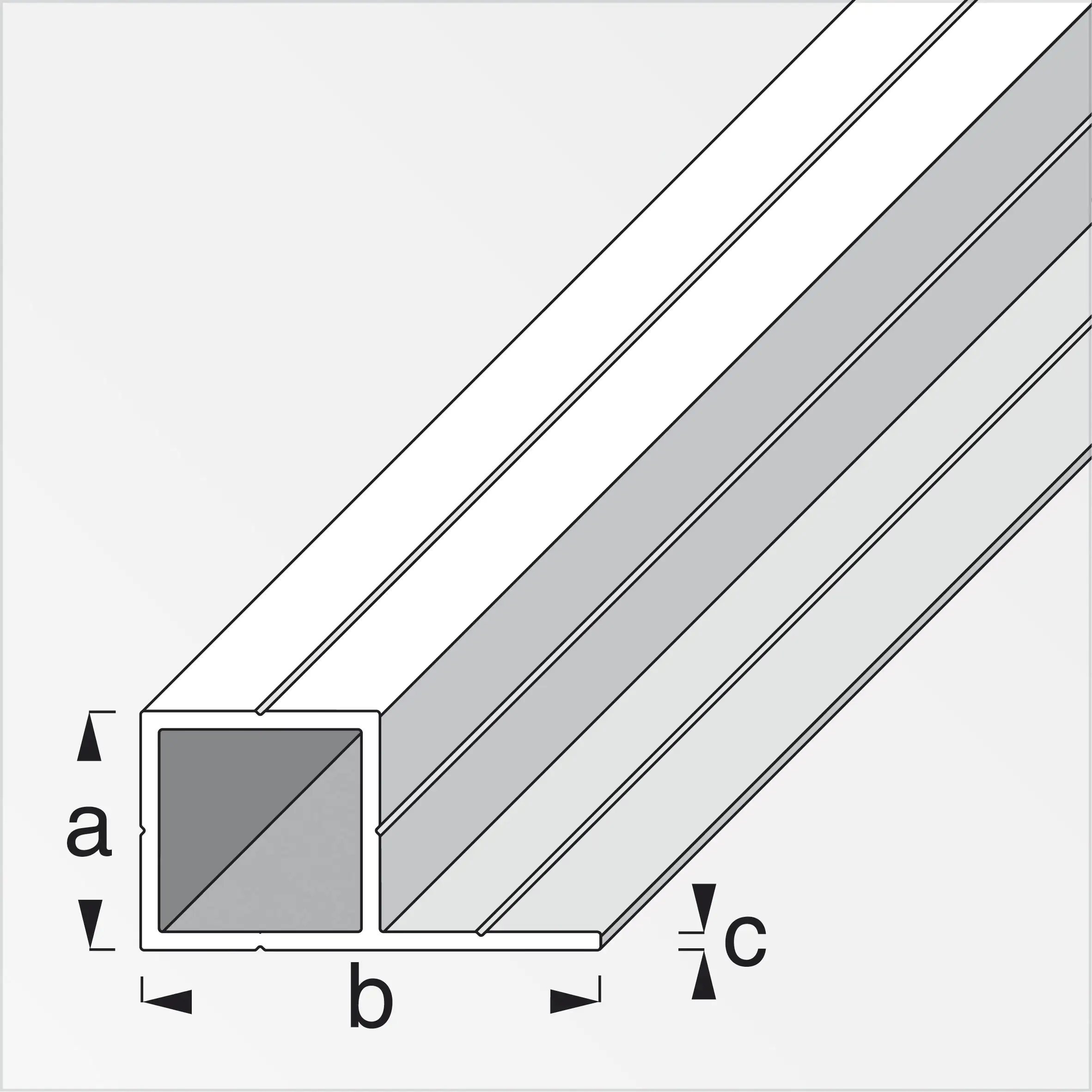 alfer Quadratrohr, 1 Schenkel 1 m, 19.5 x 37.5 x 1.5 mm Alu roh blank alfer Quadratrohr, 1 Schenkel 1 m, 19.5 x 37.5 x 1.5 mm Alu roh blank