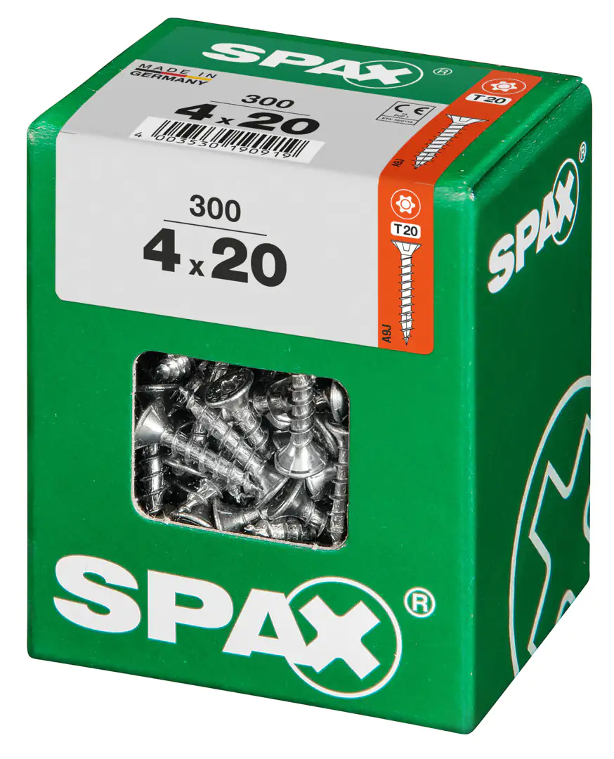 Spax Universalschrauben 4.0 x 20 mm TX 20 - 300 Stk. Spax Universalschrauben 4.0 x 20 mm TX 20 - 300 Stk.
