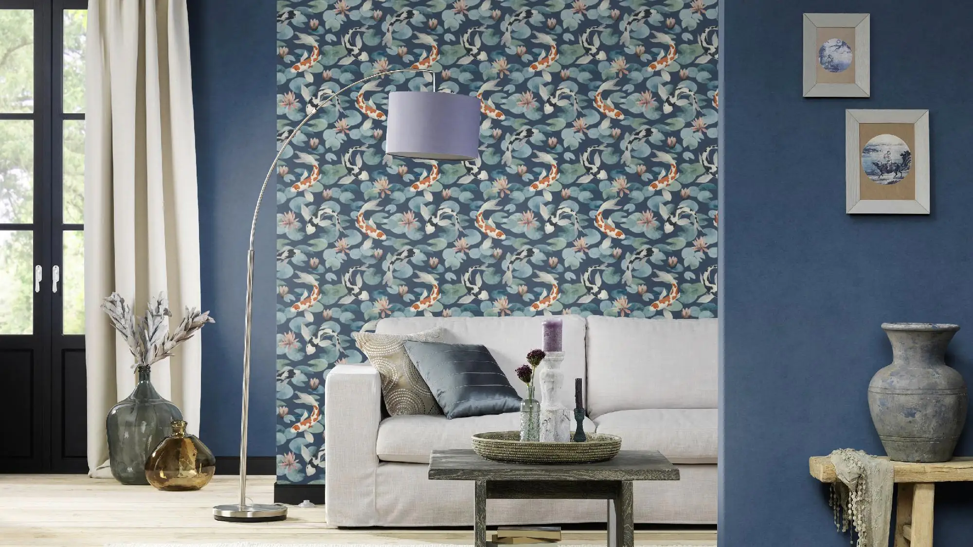 Rasch Vliestapete 409444 Kimono koifische blau, 10,05 x 0,53 m Rasch Vliestapete 409444 Kimono koifische blau, 10,05 x 0,53 m