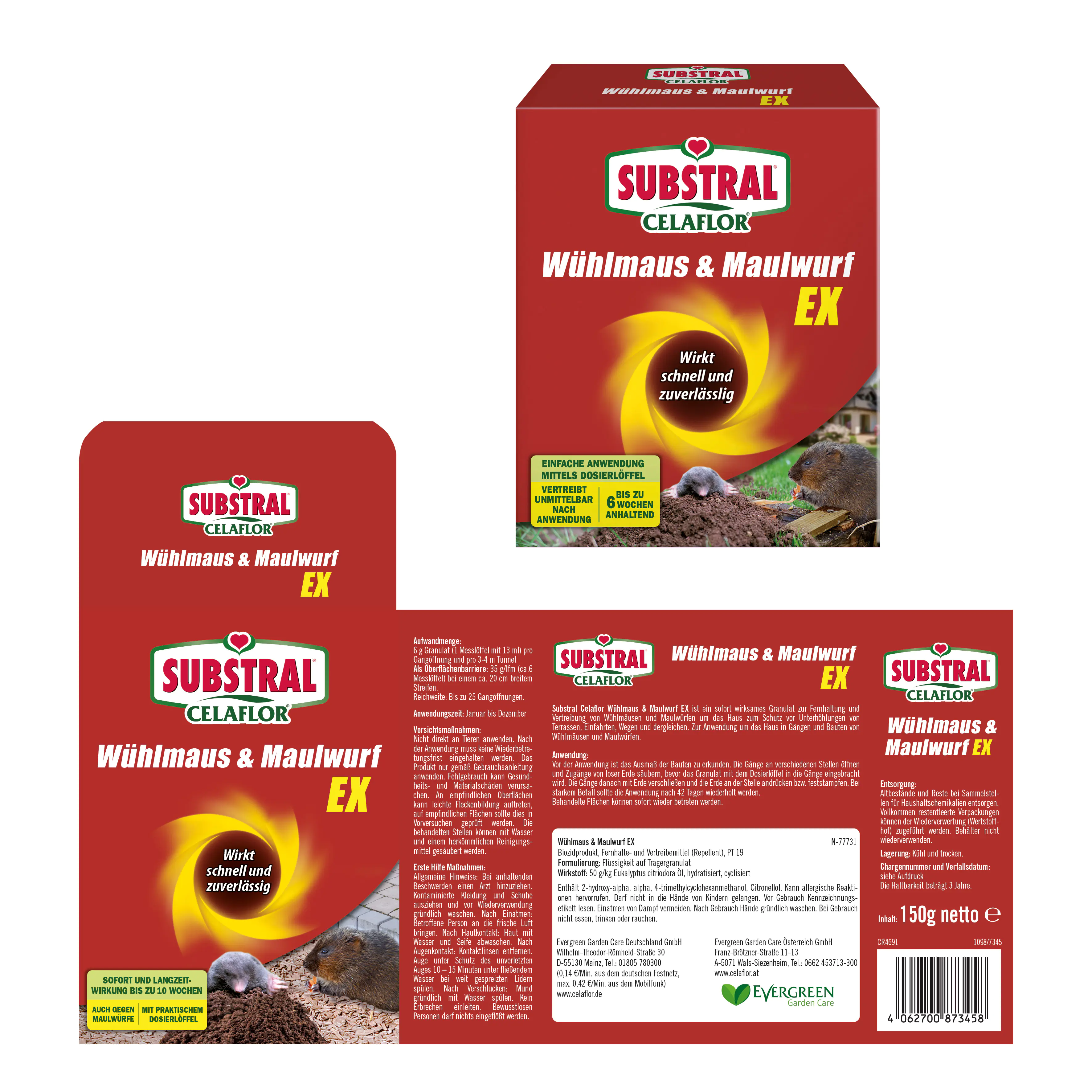 Substral Celaflor Wühlmaus & Maulwurf Ex 150 g