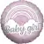 Folienballon Gender Reveal Baby Girl rosa-weiß-silber 19 x 13,5 cm