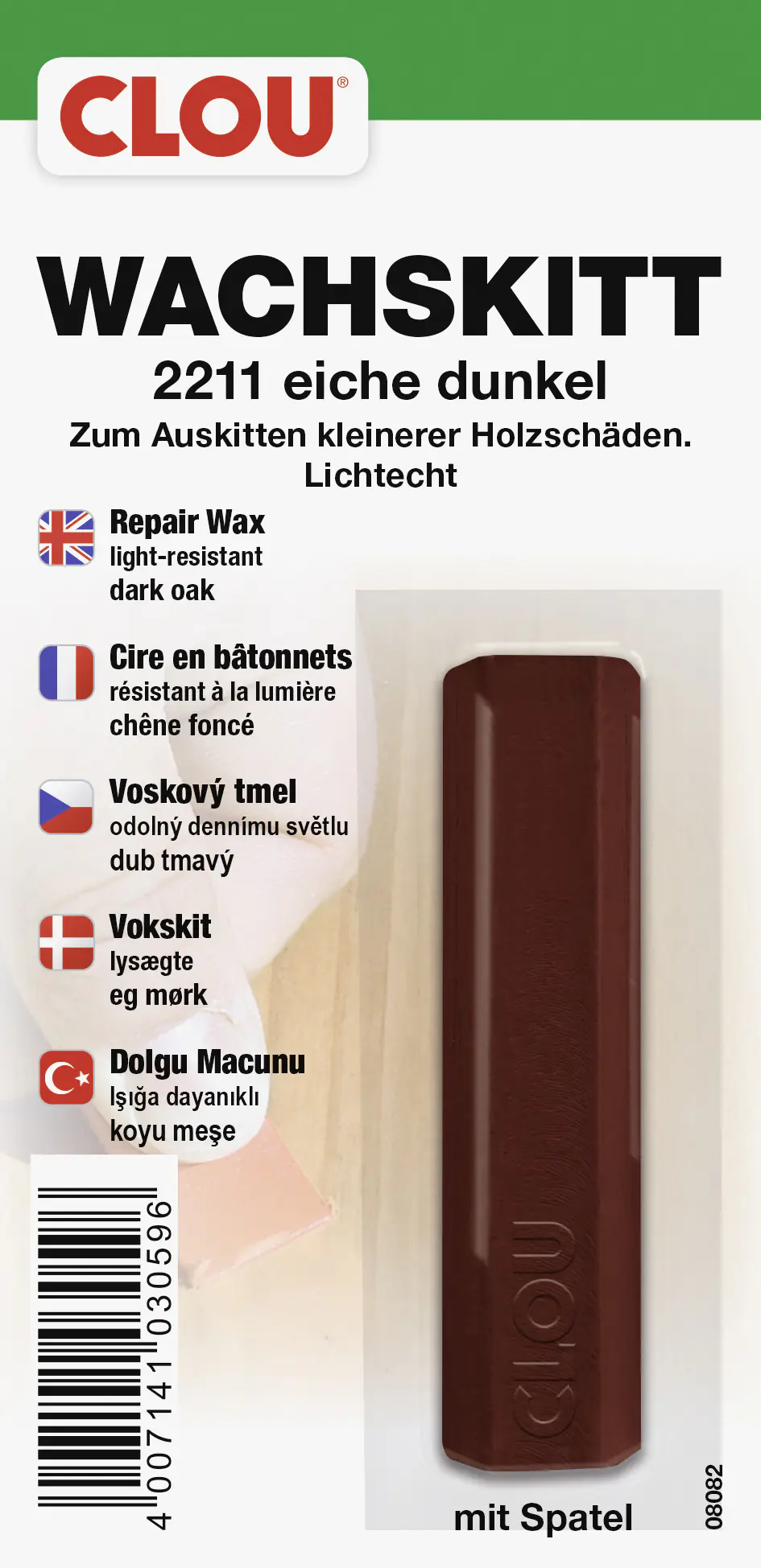 Clou Wachskitt eiche dunkel