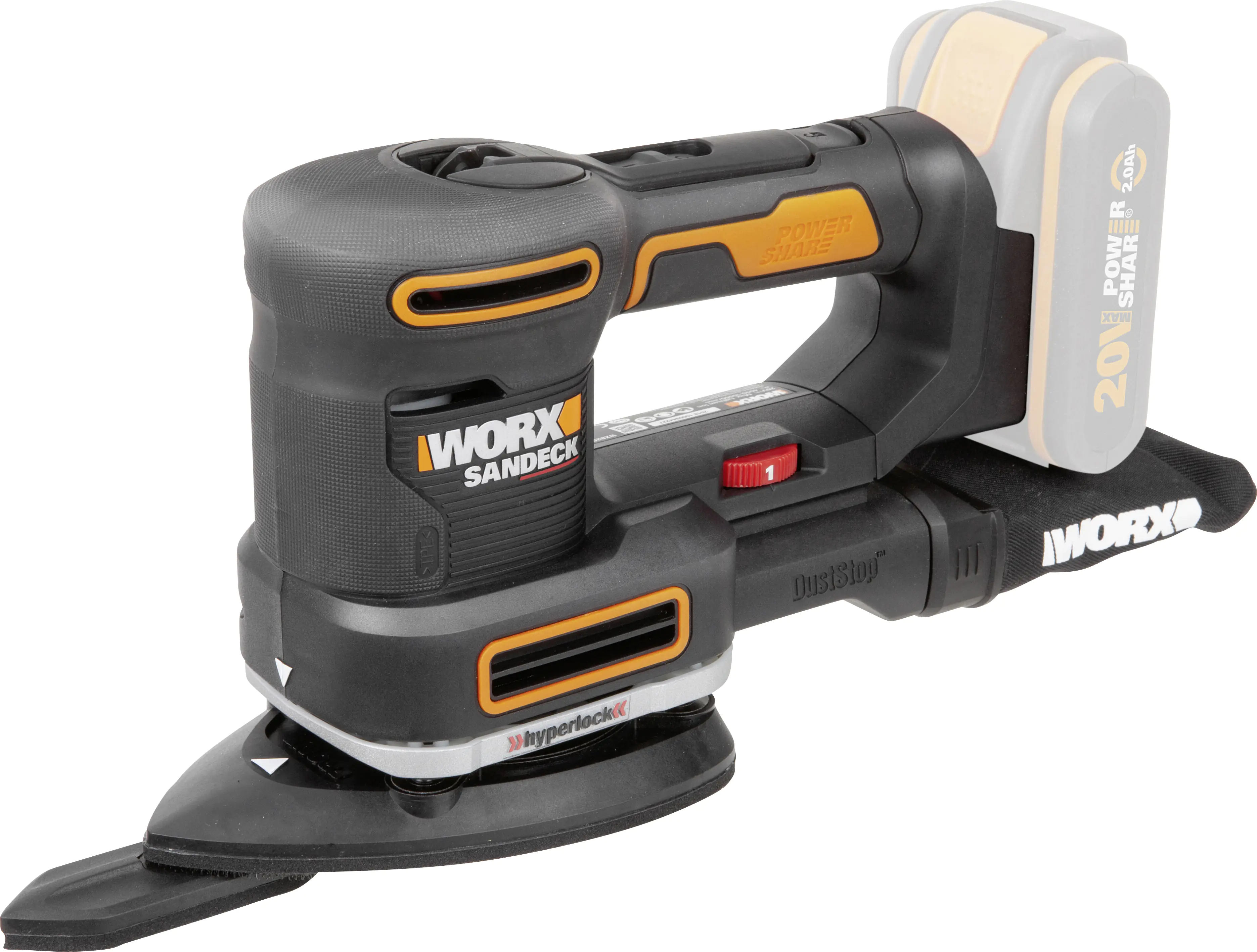 Worx Akku-Multifunktionschleifer WX820.9 20 V ohne Akku & Ladegerät Worx Akku-Multifunktionschleifer WX820.9 20 V ohne Akku & Ladegerät