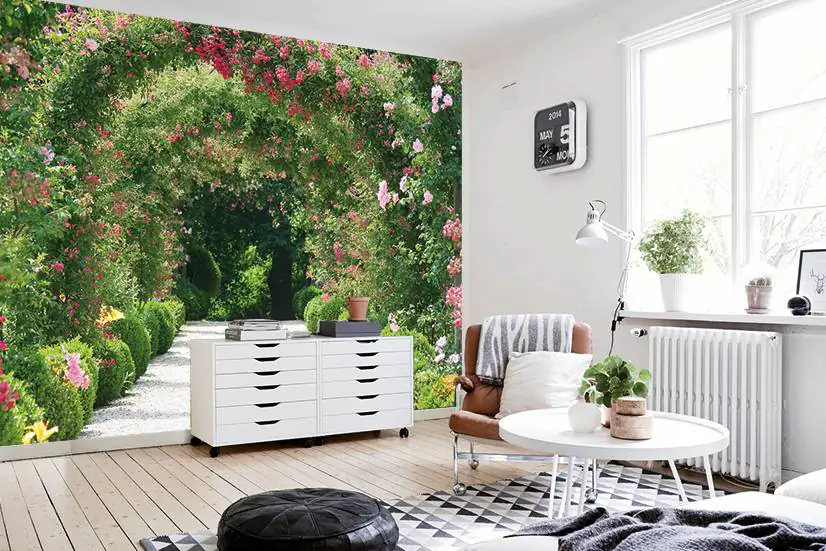 papermoon Vlies- Fototapete Digitaldruck 350 x 260 cm Rose Arch Garden