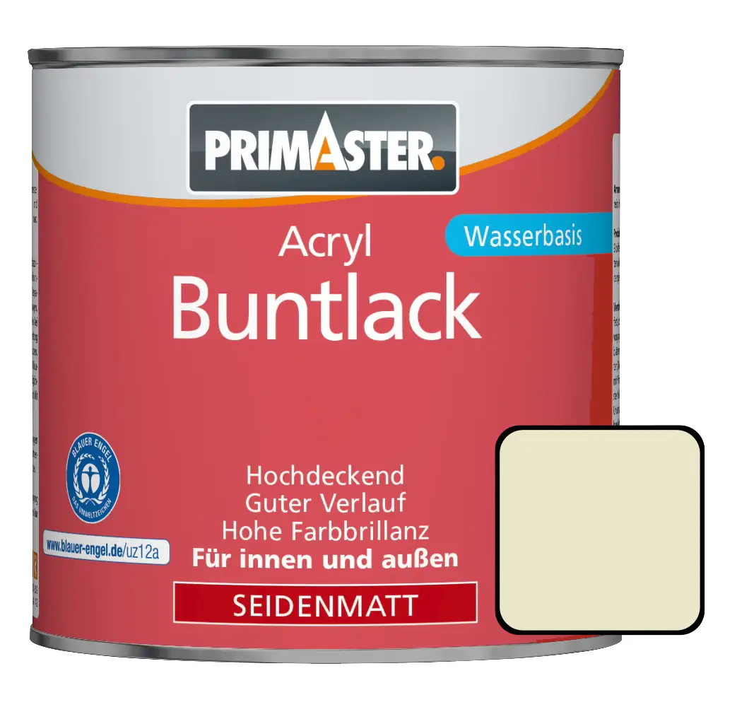 Primaster Acryl Buntlack RAL 1013 375 ml perlweiß seidenmatt