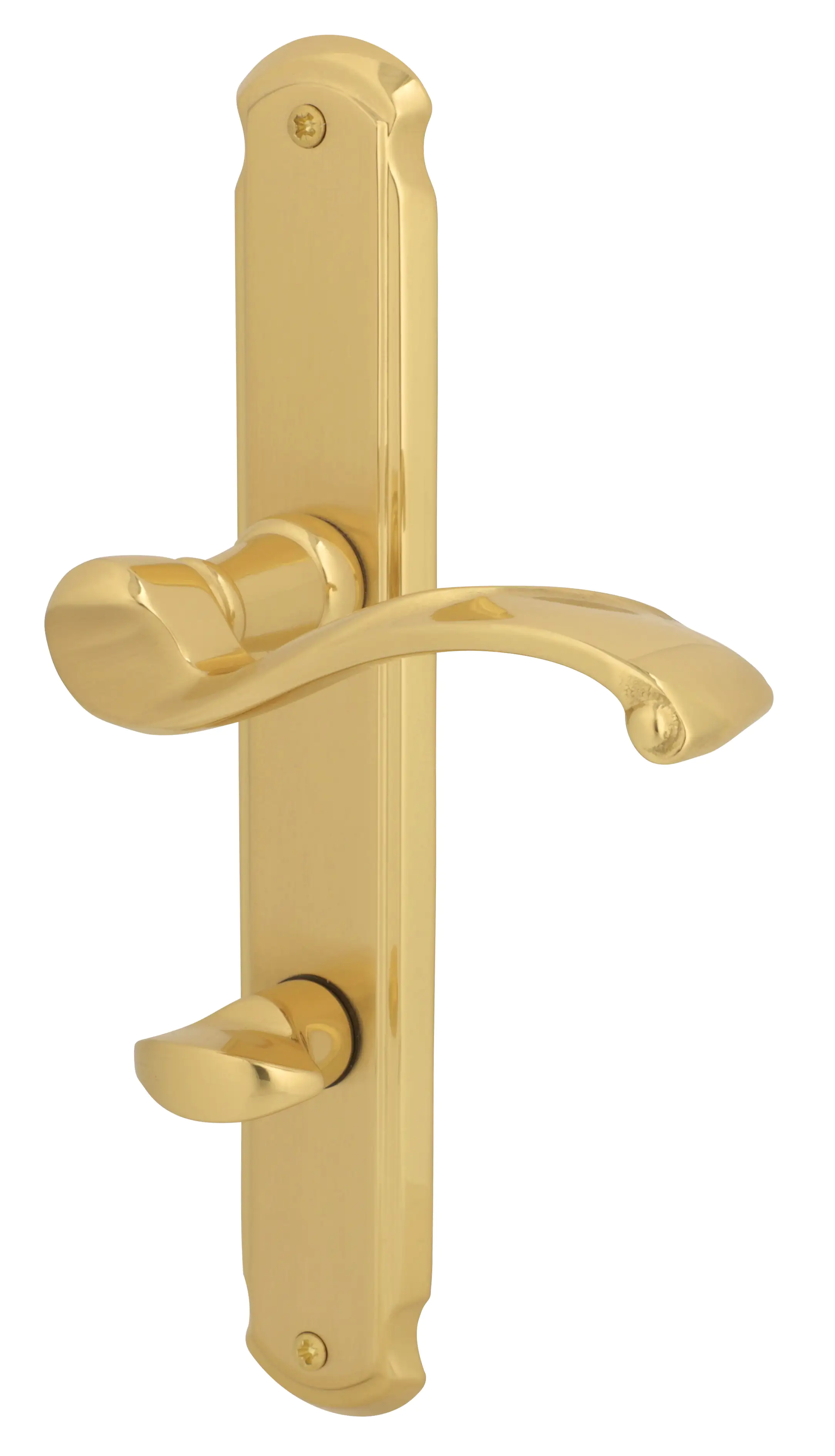 Alpertec WC-Langschildgarnitur Bianca Messing gold abgerundet