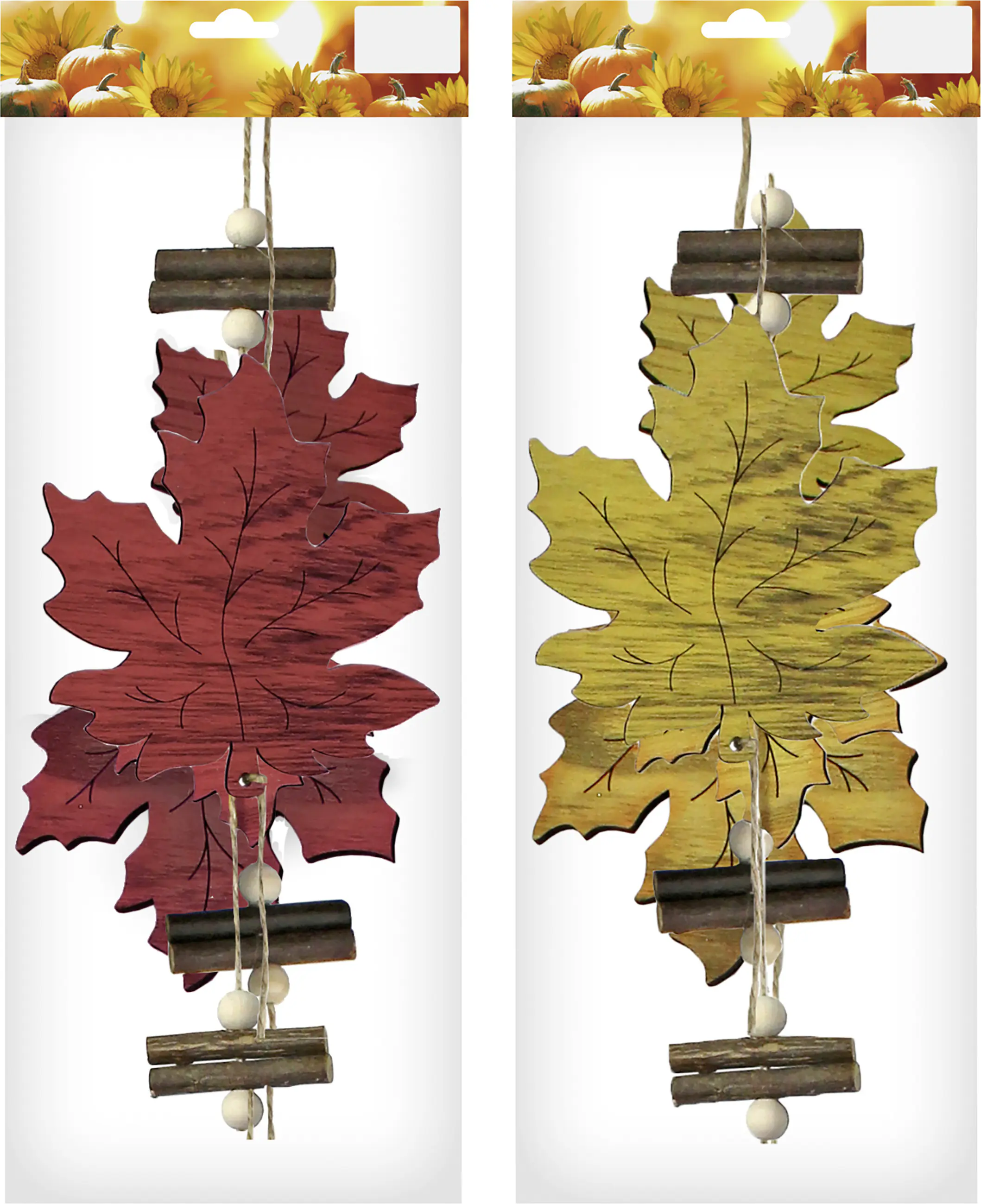 Ahornblattgirlande 95 cm gelb rot