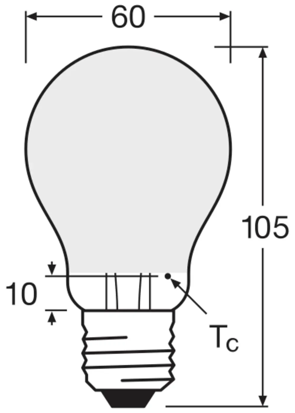 Osram LED Leuchtmittel Cla A60 E27 7W warmweiß, weiß matt