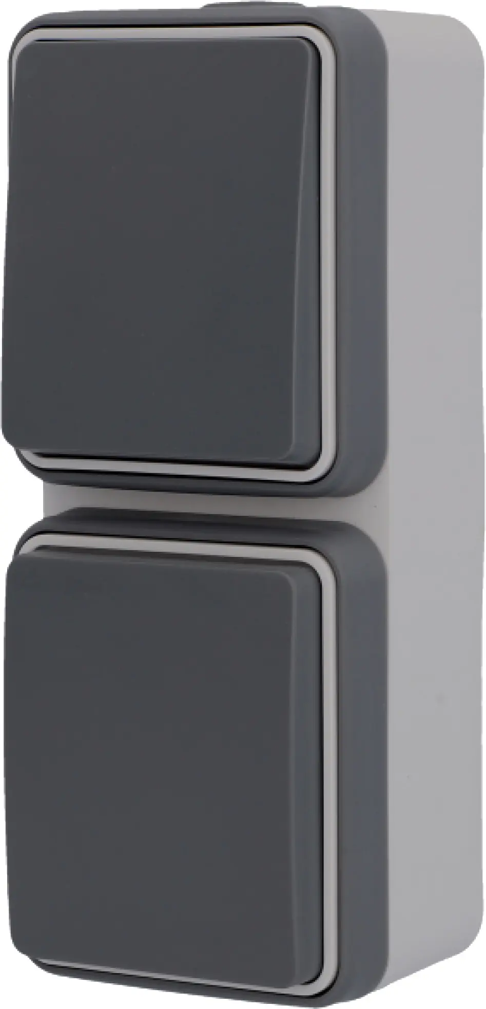 Unitec Kombi A/W Steckdose Feuchtraum Mini, dunkelgrau, Aufputz, senkrecht