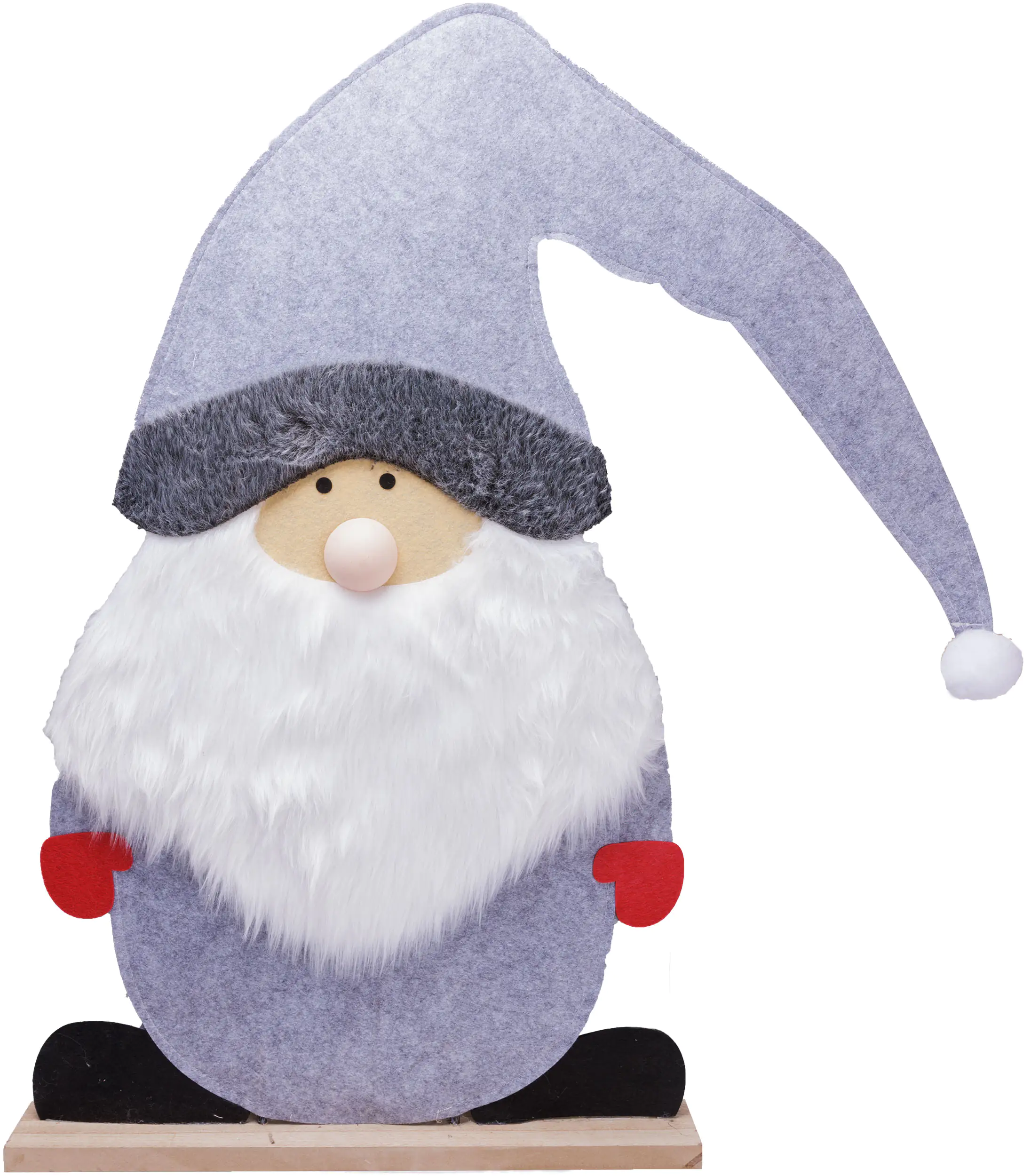 TrendLine Dekofigur Filz Weihnachtsmann 93 x 82 cm grau