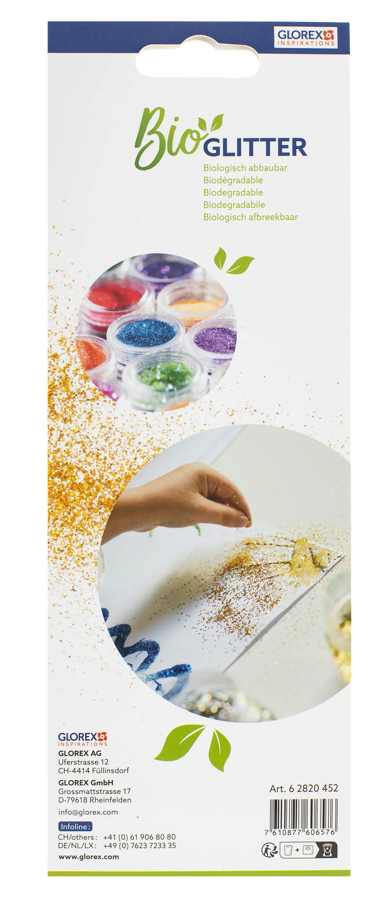 Glorex Bio Glitter grob 10 Farben 20 g