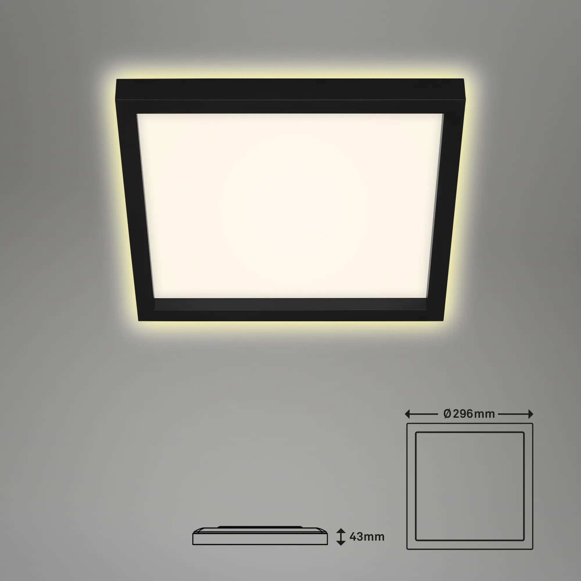 Briloner LED Panel Cadre schwarz 29,3 x 29,3 cm warmweiß, Backlight-Effekt
