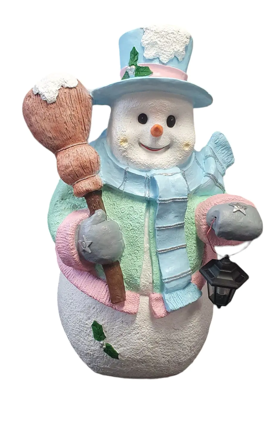 Dekofigur Schneemann groß 100 x 63 x 50 cm weiß pastell 