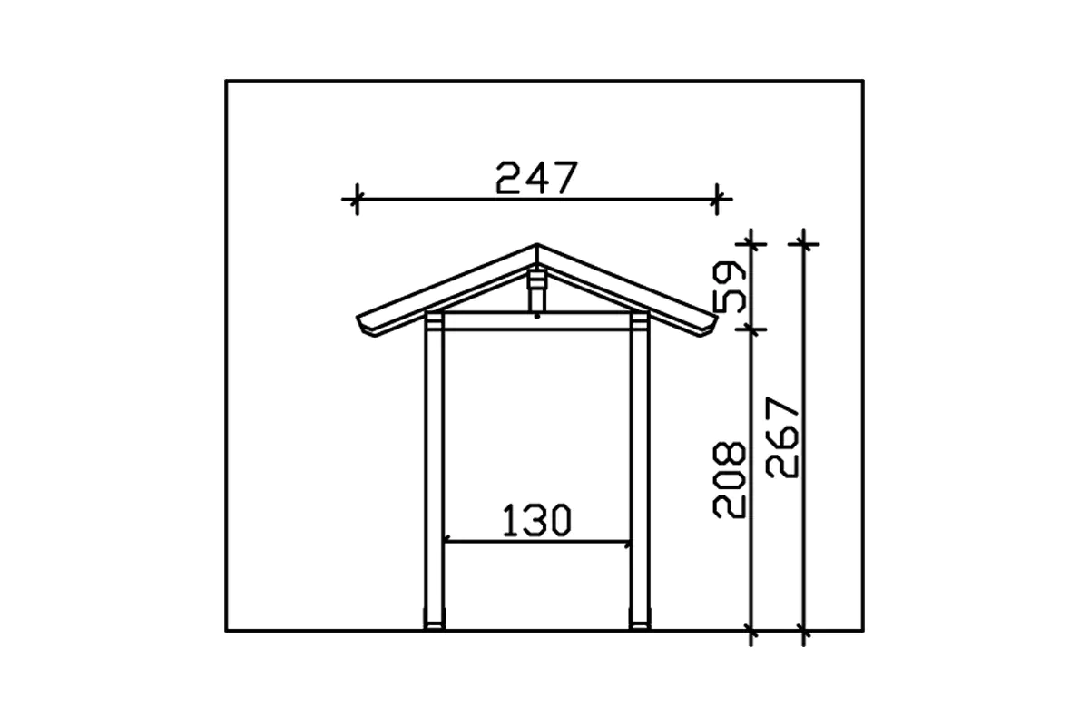 SKAN HOLZ Vordach Siegen Typ 4 247 x 116 cm, lasiert in Nussbaum