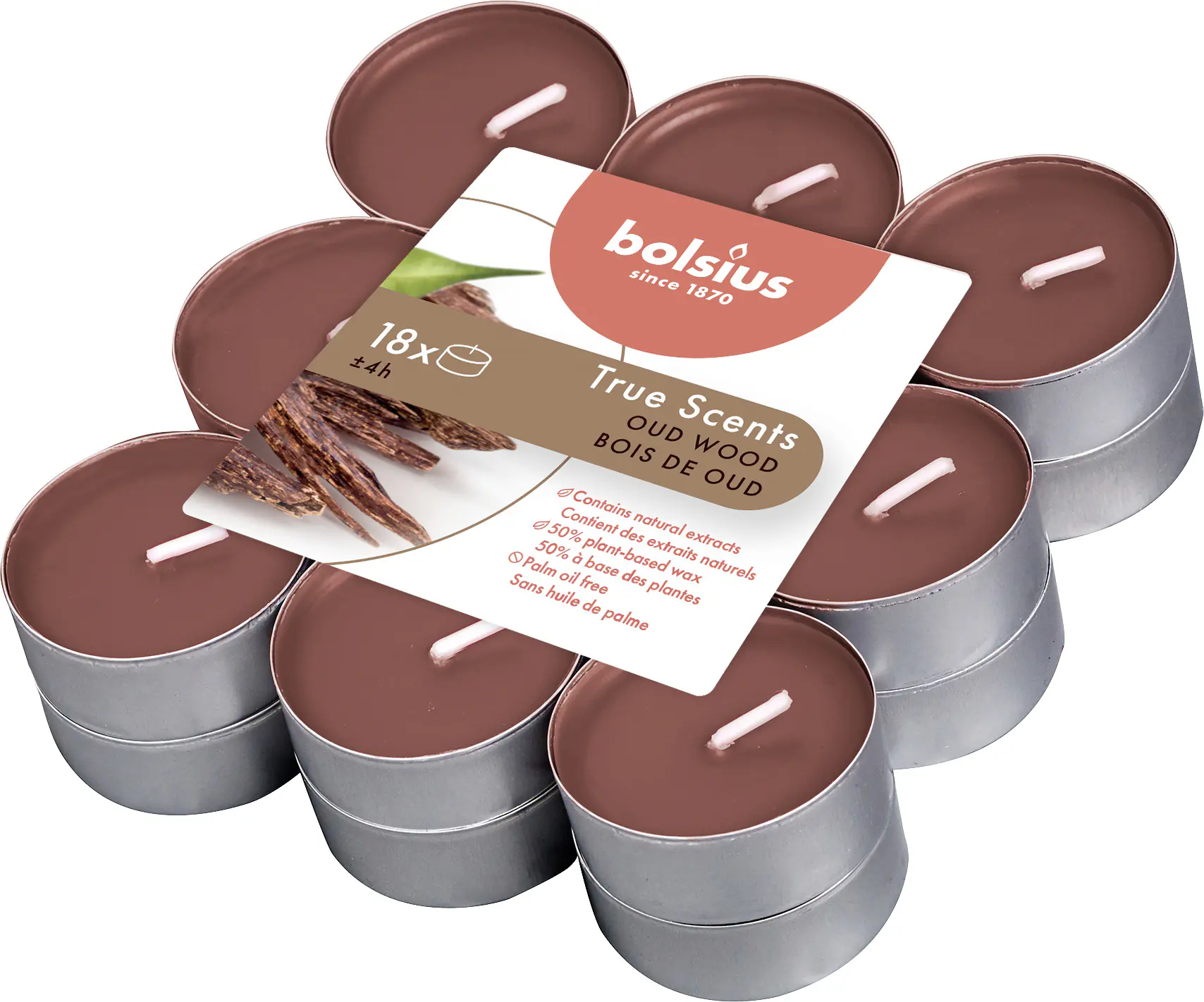 Bolsius Duftteelichter Oud Wood, Höhe 1,15 cm, Ø 3,1 cm, 18er Pack Bolsius Duftteelichter Oud Wood, Höhe 1,15 cm, Ø 3,1 cm, 18er Pack