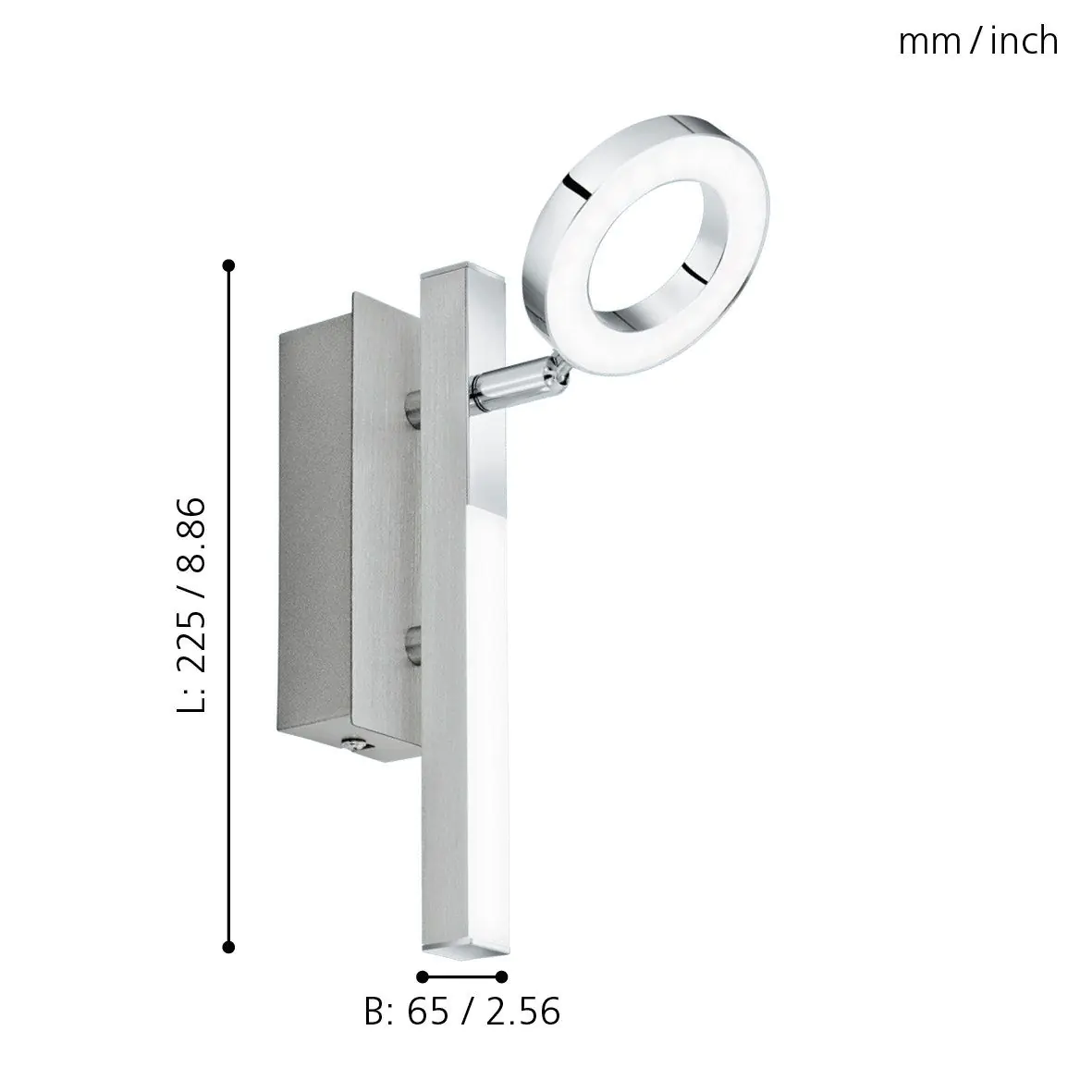Eglo 1er LED Spot Cardillio 1 alu-chro 22,5 x 6,5 cm warmweiß
