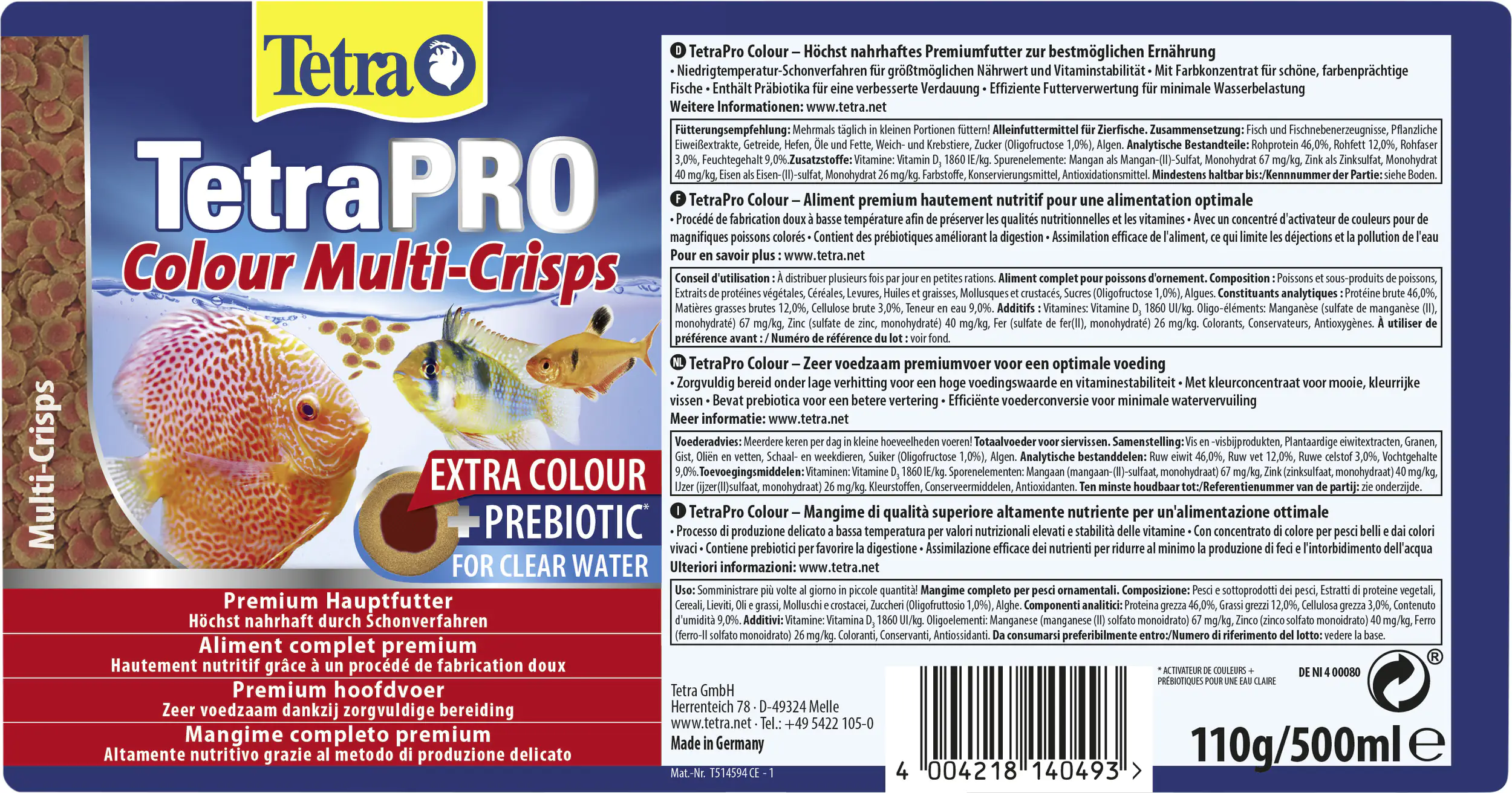 TetraPro Zierfischfutter Colour 500 ml