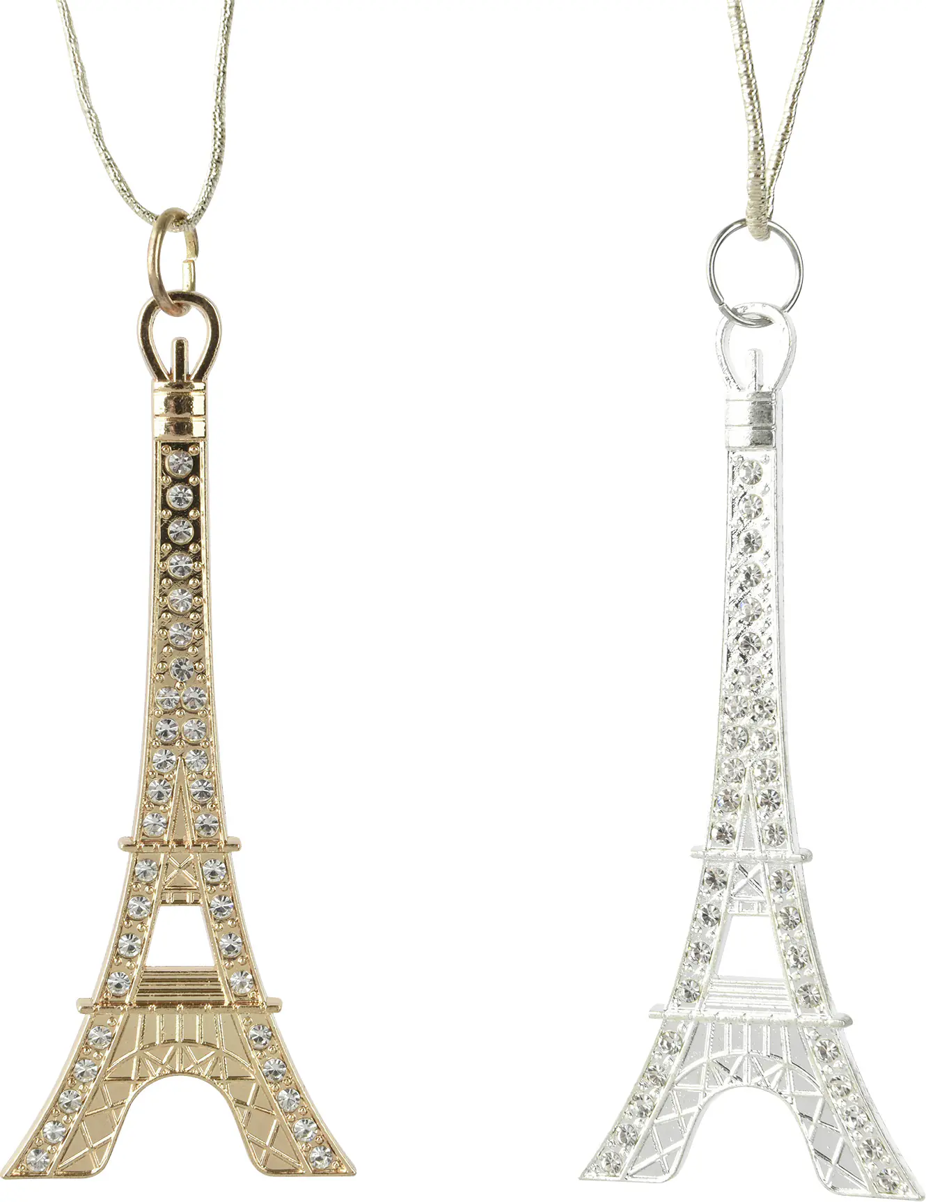 Decoris Weihnachtskugel aus Metall Eifelturm 8 cm 2-fach sortiert