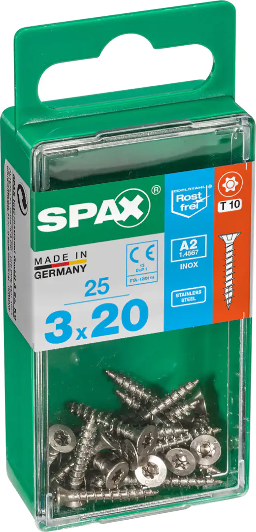 Spax Universalschrauben 3.0 x 20 mm TX 10 Senkkopf - 25 Stk.