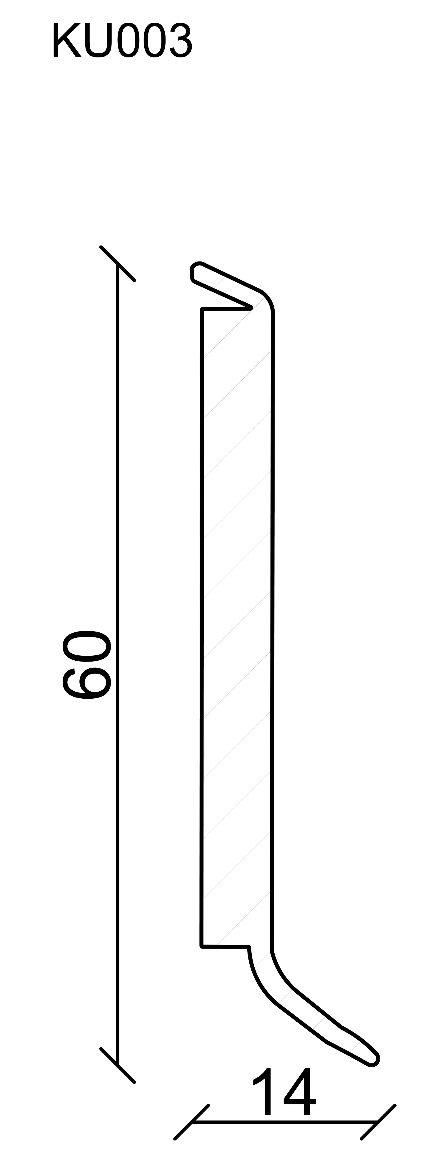 FN Neuhofer Kernsockelleiste 250 cm 60 x 14 mm schwarz
