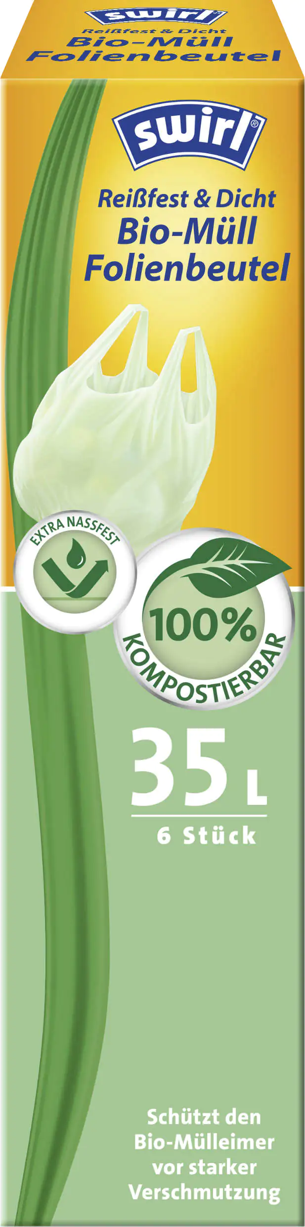 Swirl Bio-Müll-Folienbeutel mit Tragegriff 35 L 6 Stück