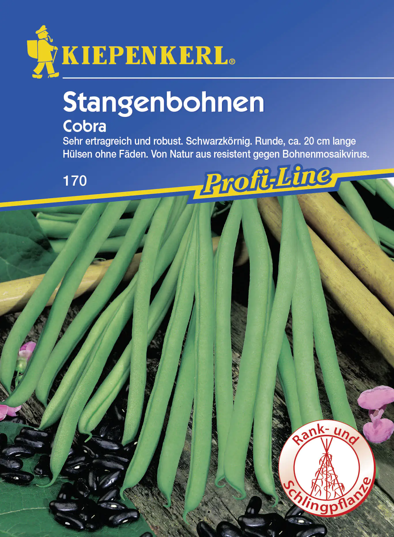 Kiepenkerl Profi-Line Stangenbohnen Cobra Phaseolus vulgaris var. vulgaris, Inhalt: 6-8 Stangen