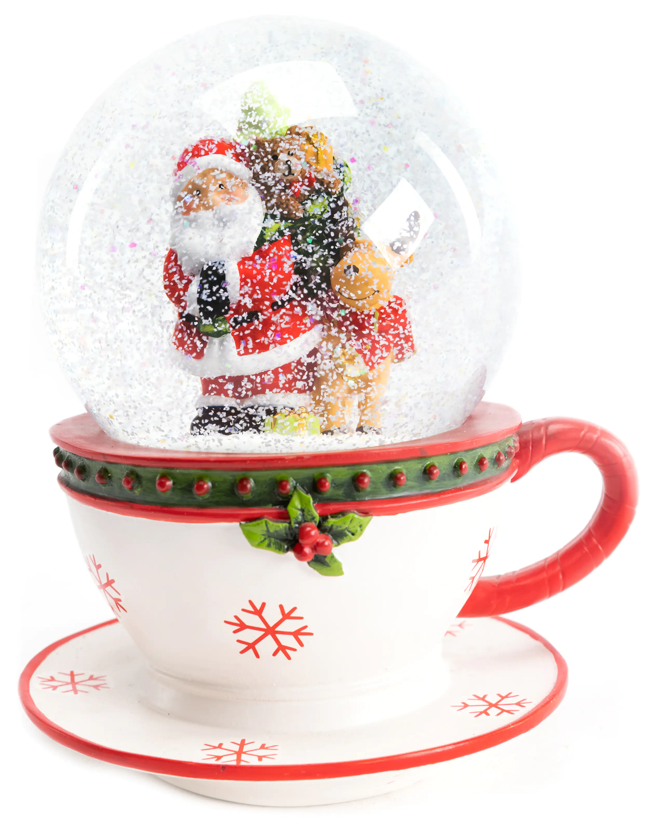 4333692391030_01 TrendLine Schneekugel Tasse 15 x 13 cm weiß-rot