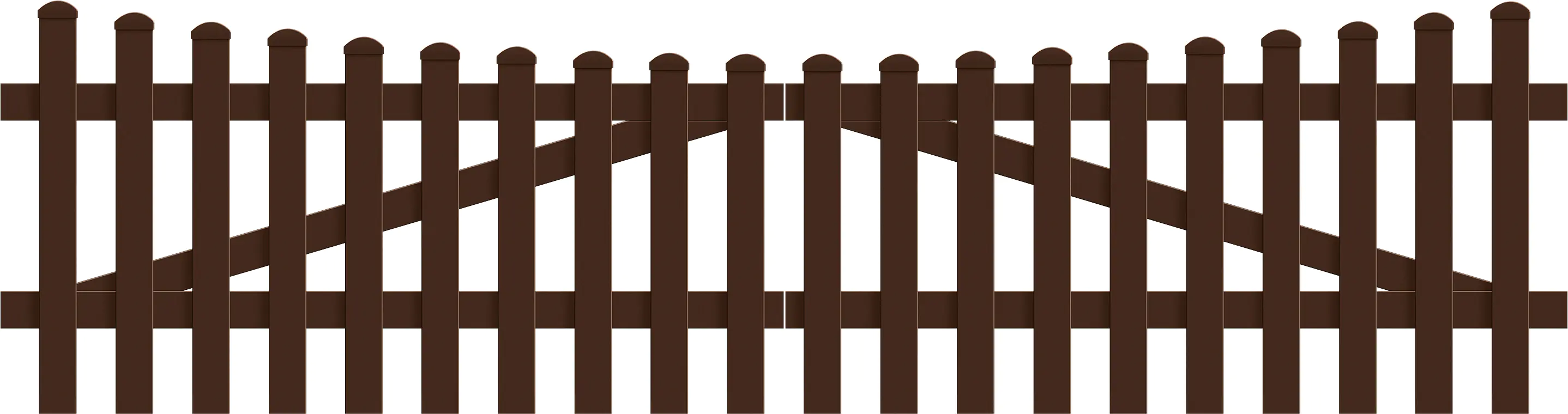 KM Zaun Doppeltor Triest Unterbogen 303,4 x 120 cm, braun