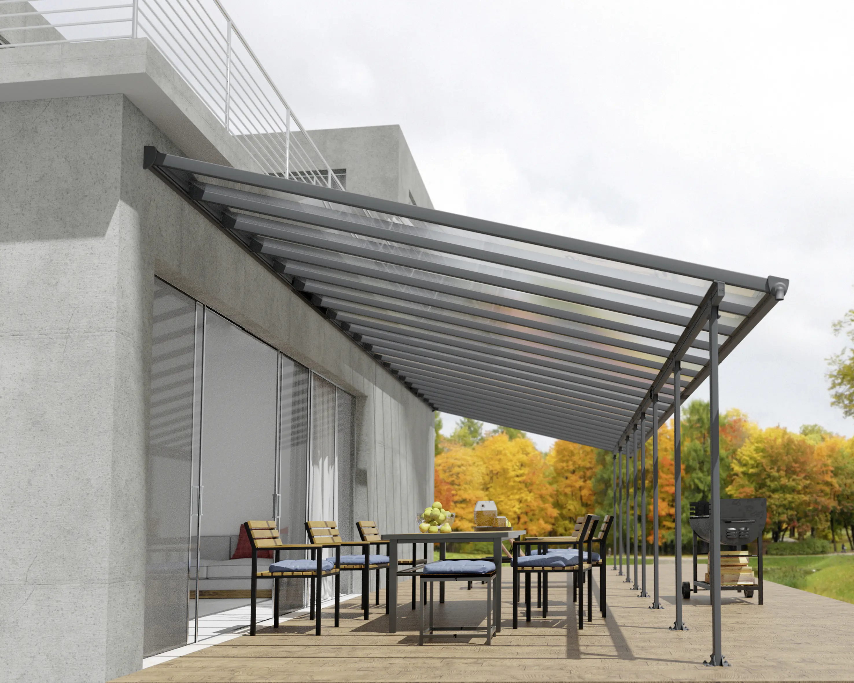 Canopia Terrassenüberdachung Feria  1276 x 380 cm anthrazit