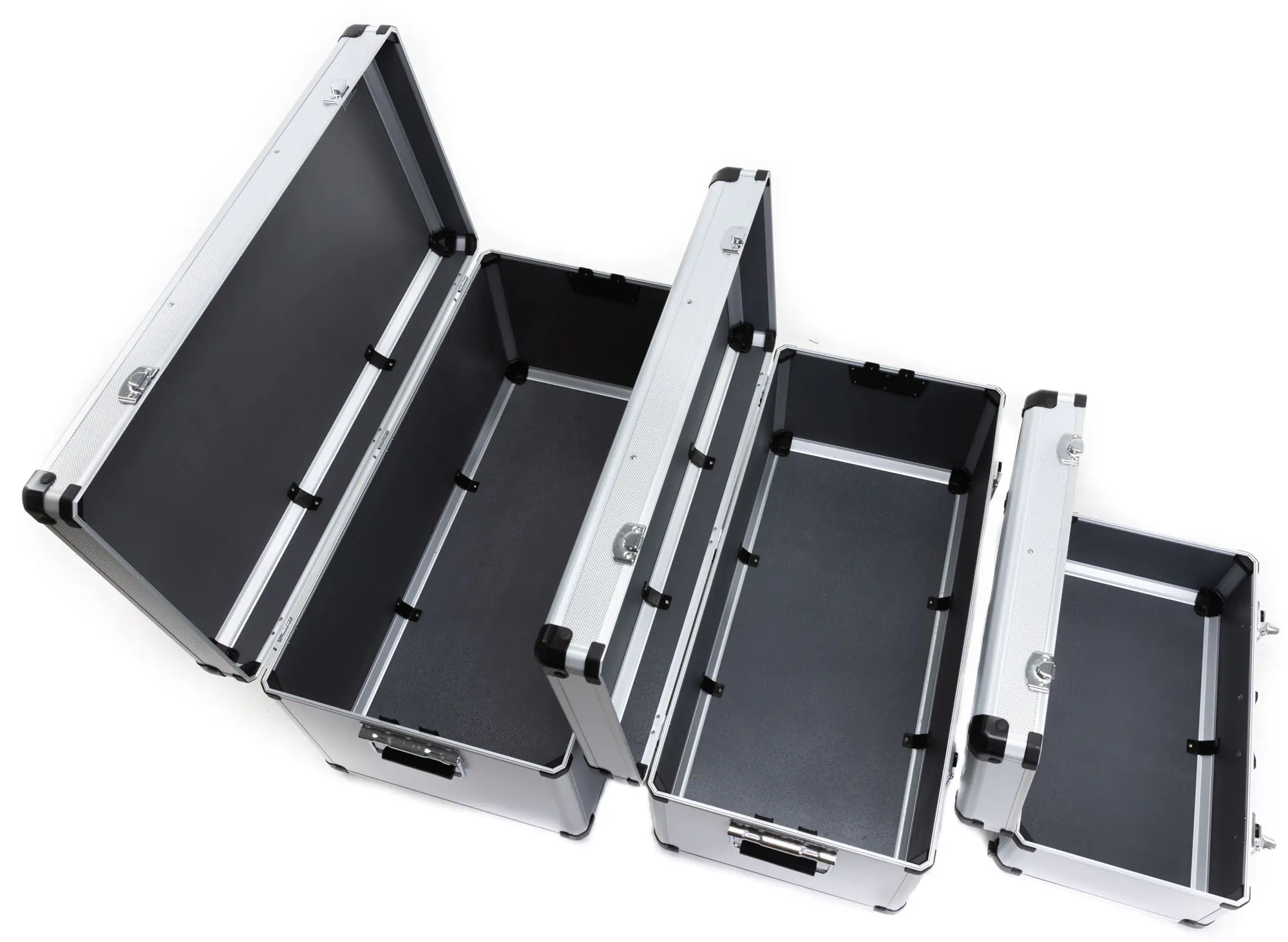 TrendLine Mehrzweckboxen Set unbestückt 3er-Set Alu-Optik