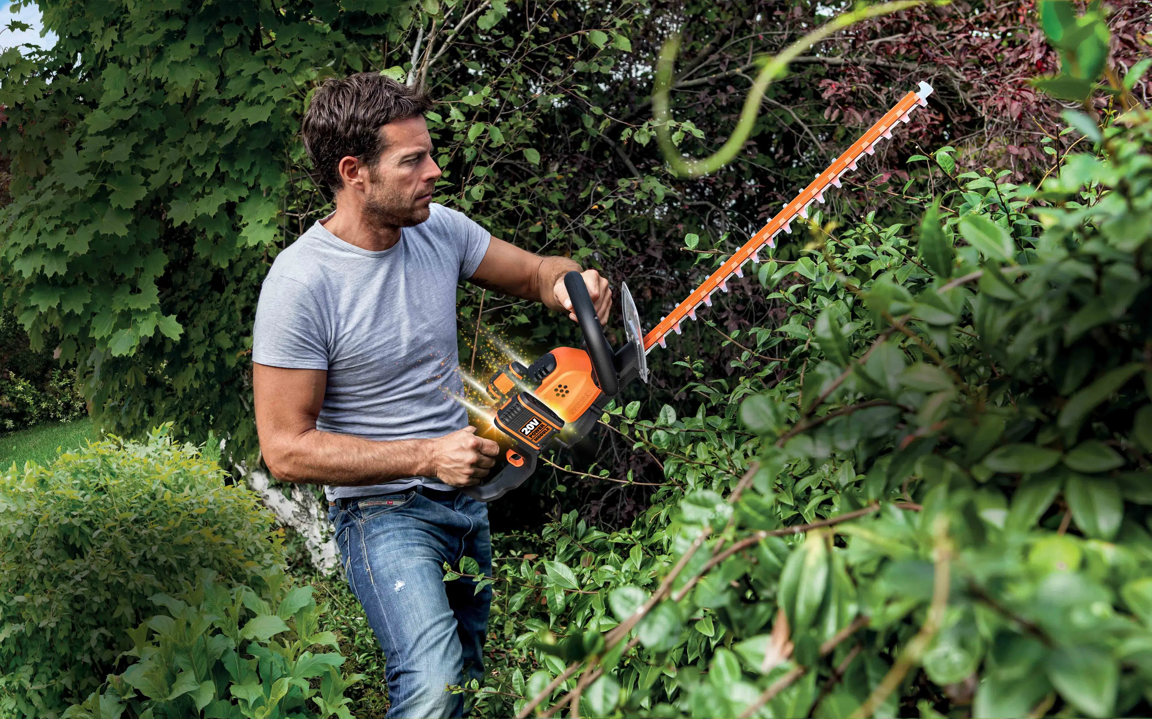 WORX Akku Heckenschere WG284E.9 40 V (2 x 20V) 60 cm Schnittlänge