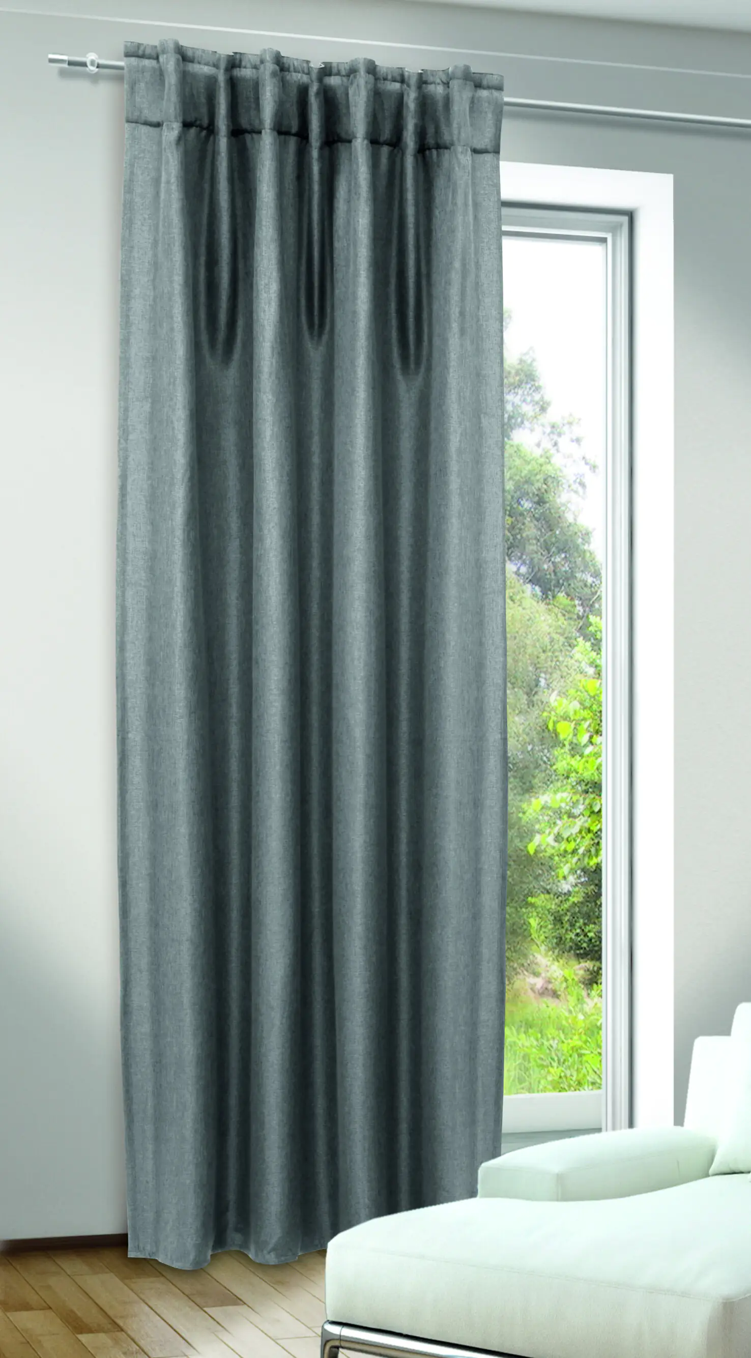 Neusser Collection Verdunklungsschal Dimout Sibille grau, 135 x 245 cm