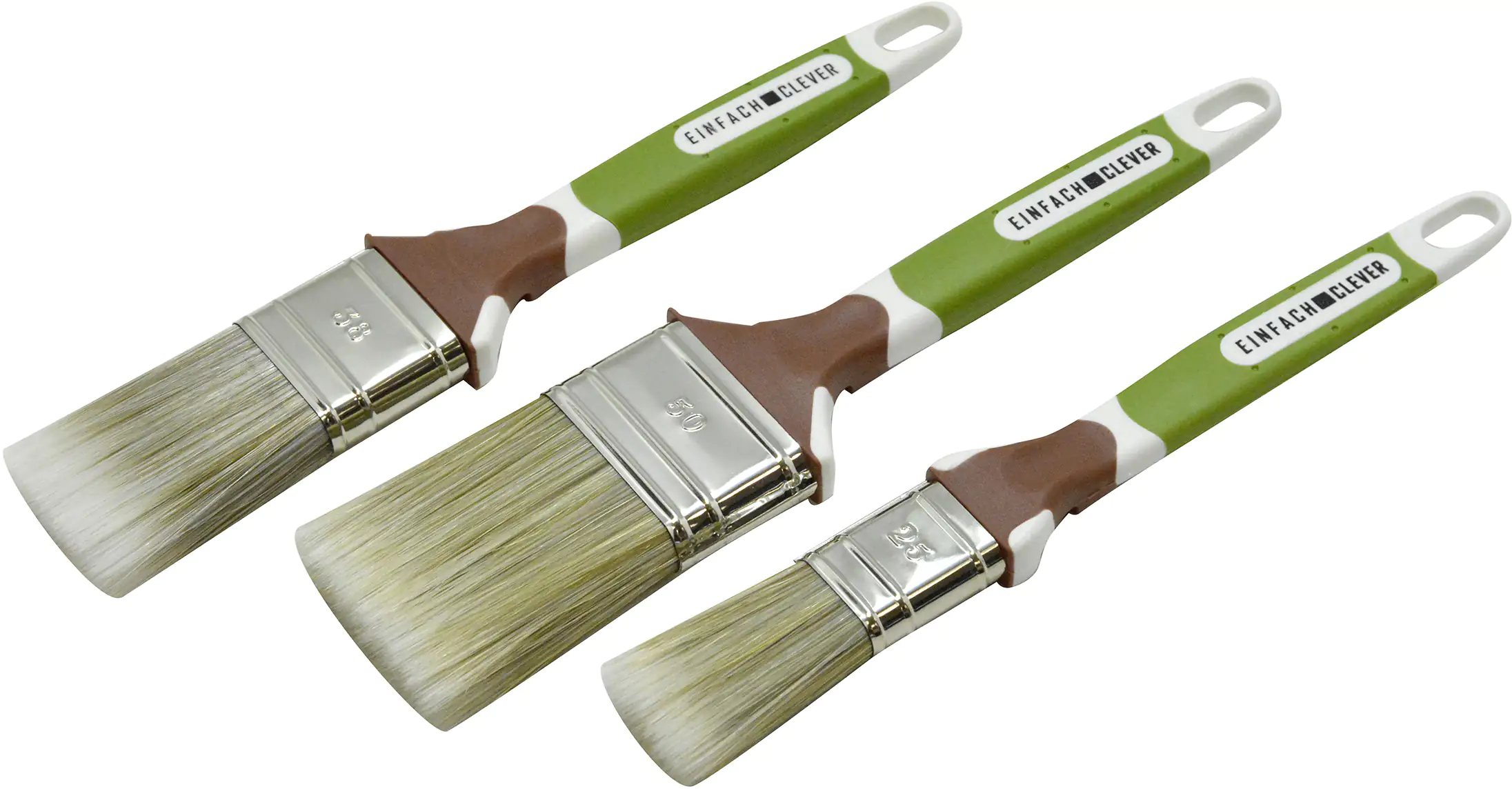 Lasur-Flachpinsel-Set 3-teilig weiß