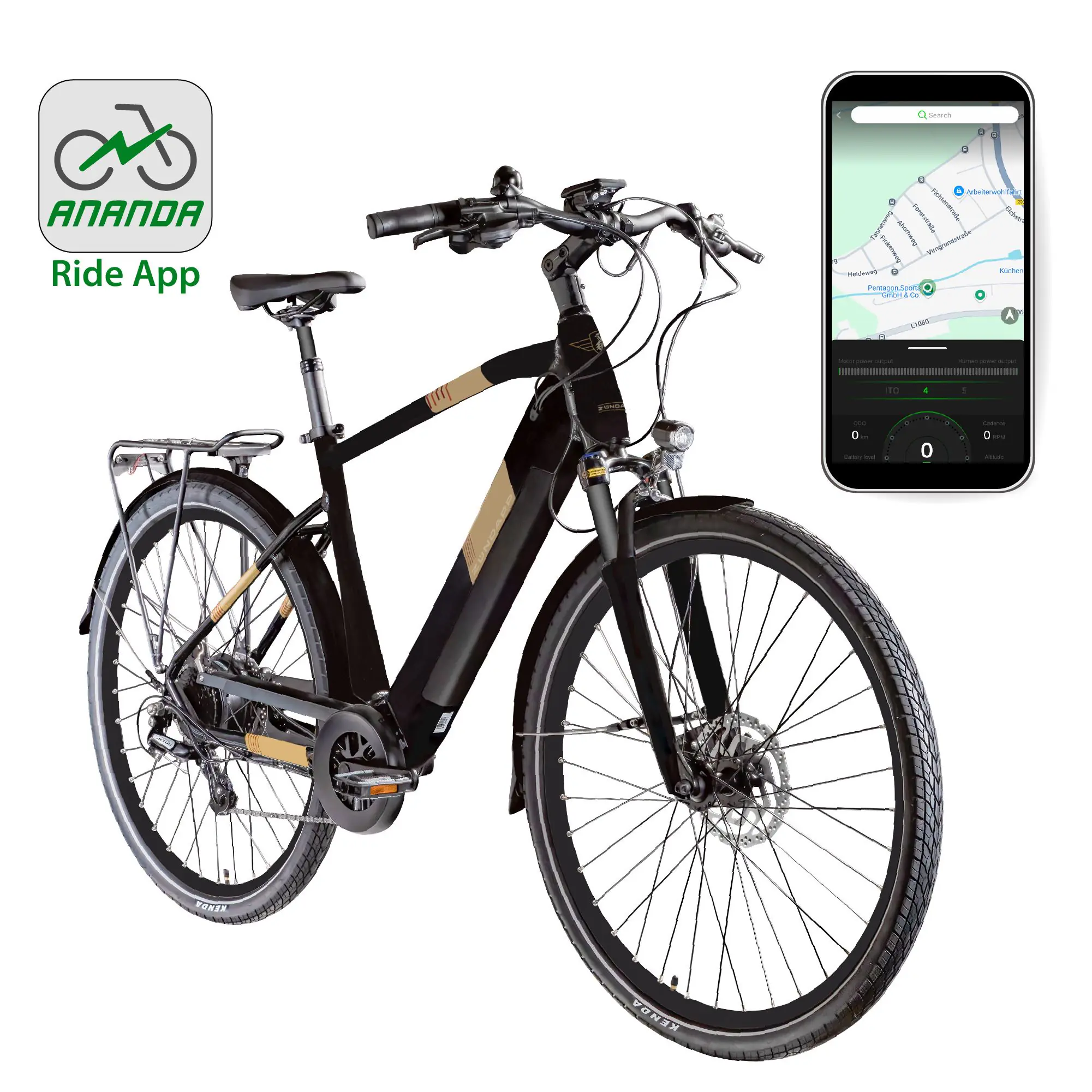 Zündapp E-Bike Z810 Trekking 28 Zoll 8-Gang 550 Wh schwarz beige