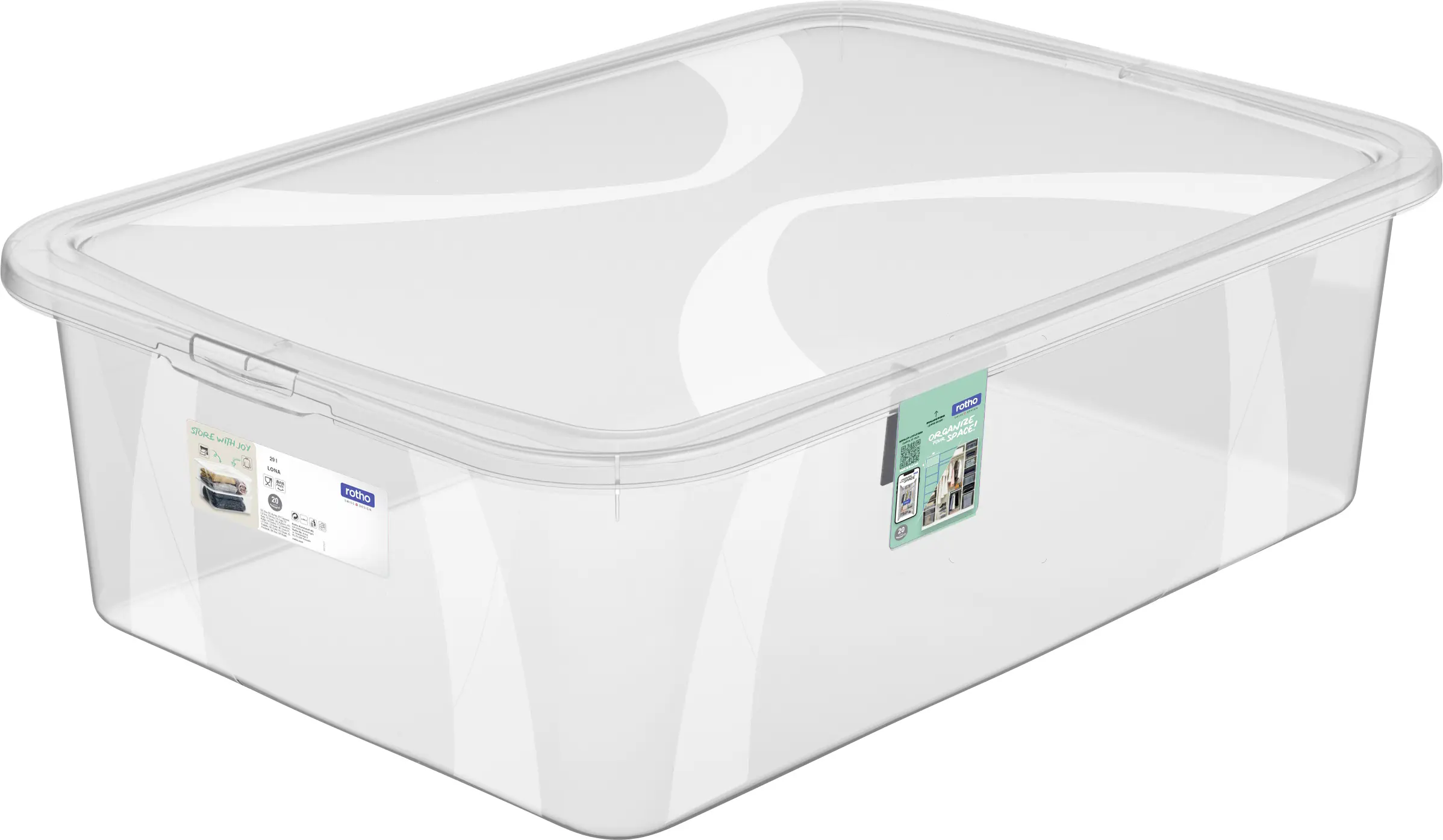 Rotho Aufbewahrungsbox Lona inkl. Deckel 29 L transparent Rotho Aufbewahrungsbox Lona inkl. Deckel 29 L transparent