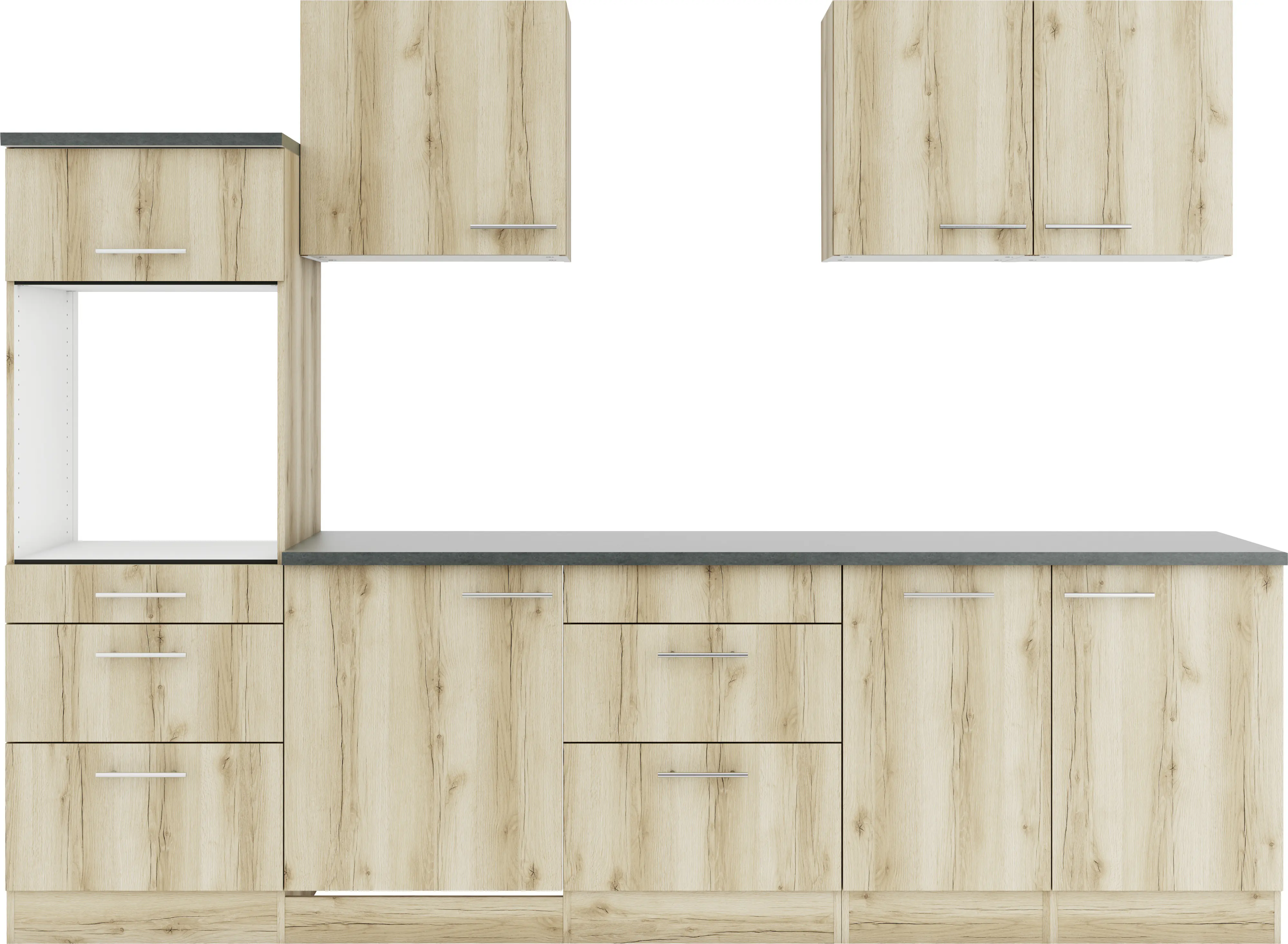 Optifit Küchenzeile Livorno 290 ohne Geräte wildeiche 270 cm