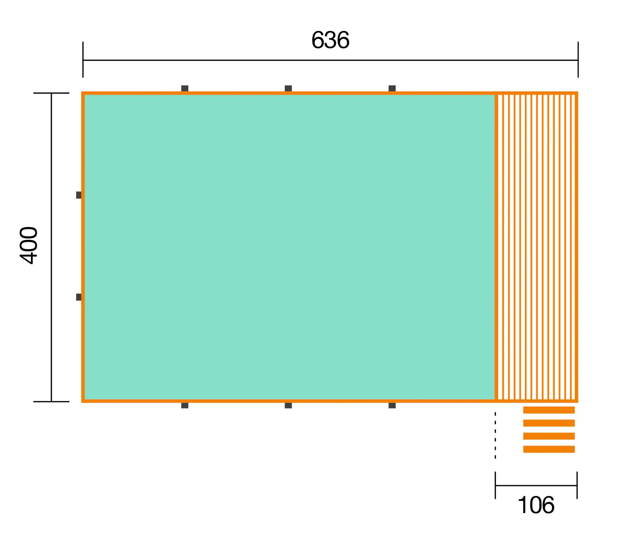 Weka Massivholzpool-Set Sand 595 Gr. 2 636 x 400 x 116 cm inkl. Sandfilteranlage