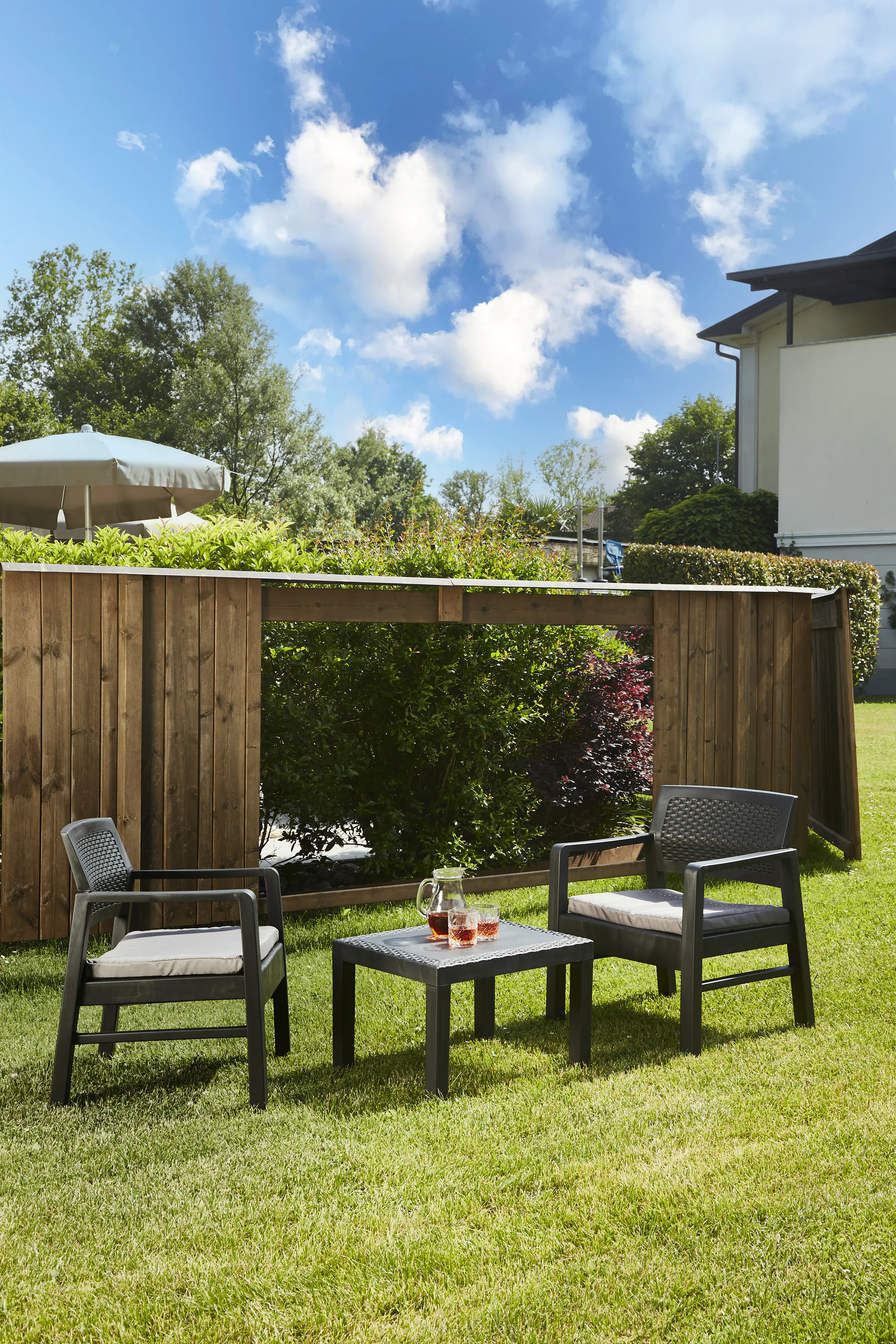 Progarden Balkonset Kraka 3-teilig wetterfest polypropylen anthrazit inkl. Kissen Progarden Balkonset Kraka 3-teilig wetterfest polypropylen anthrazit inkl. Kissen