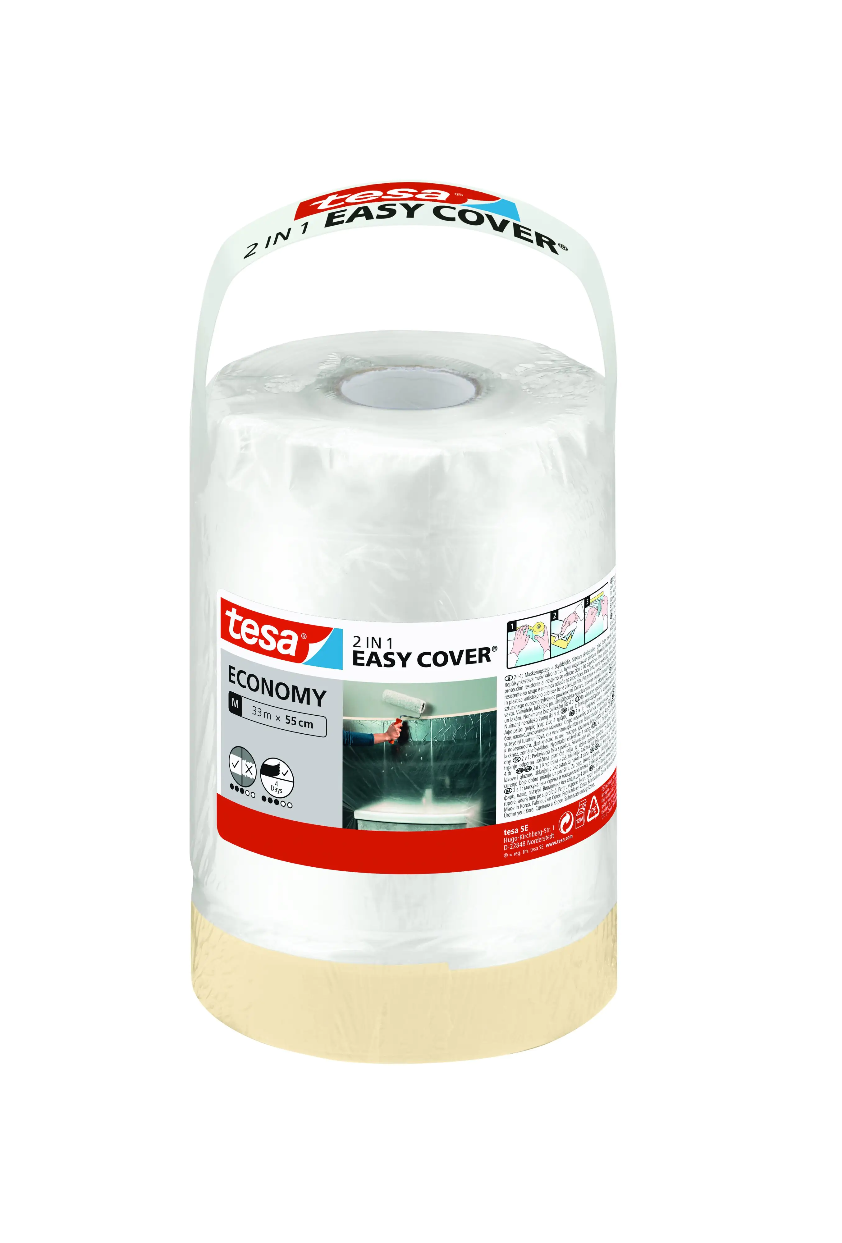 tesa Abdeckfolie Easy Cover Economy Nachfüllrolle M 33 m x 55 cm