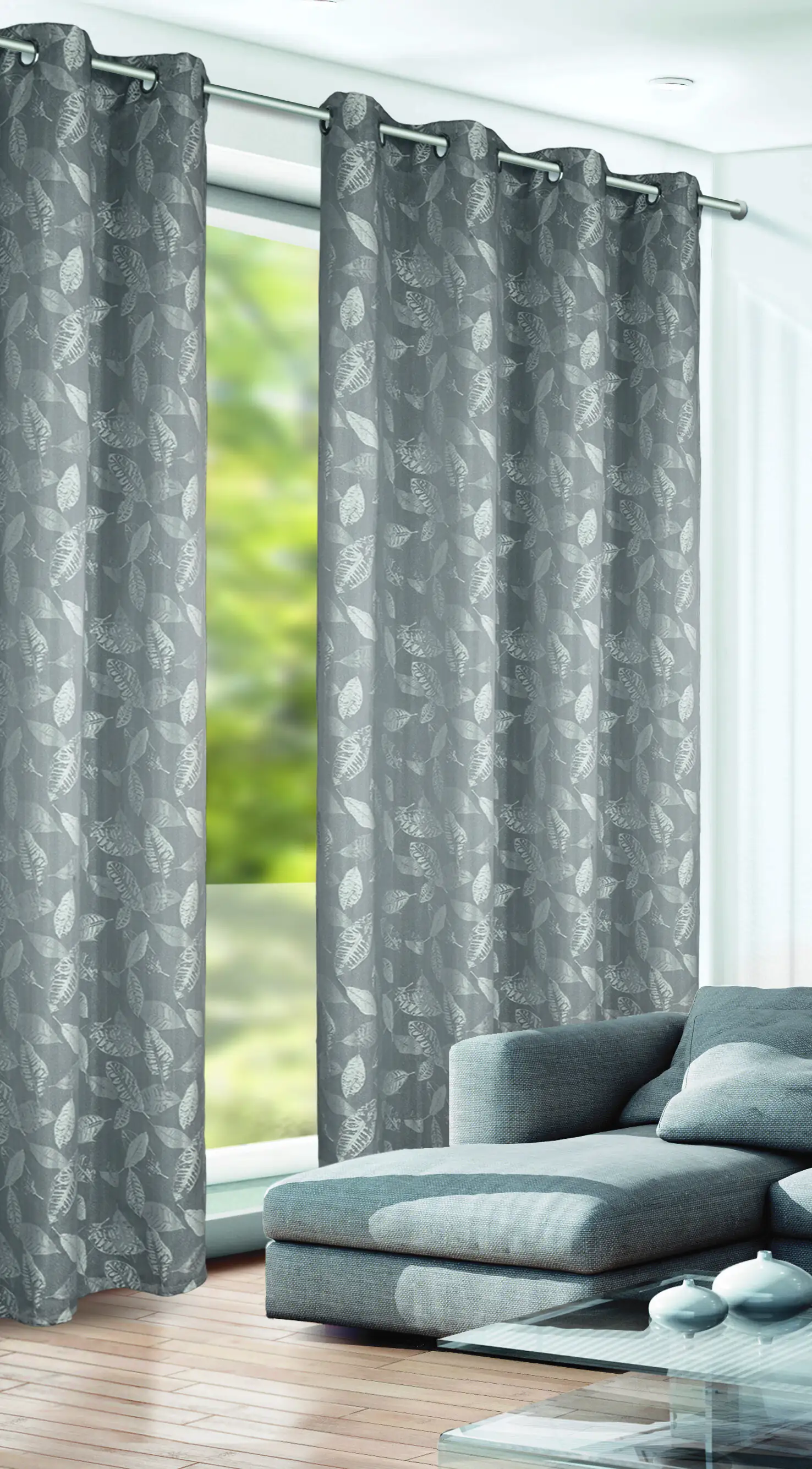 Neusser Collection Ösenschal Rosemie grau, 135 x 245 cm