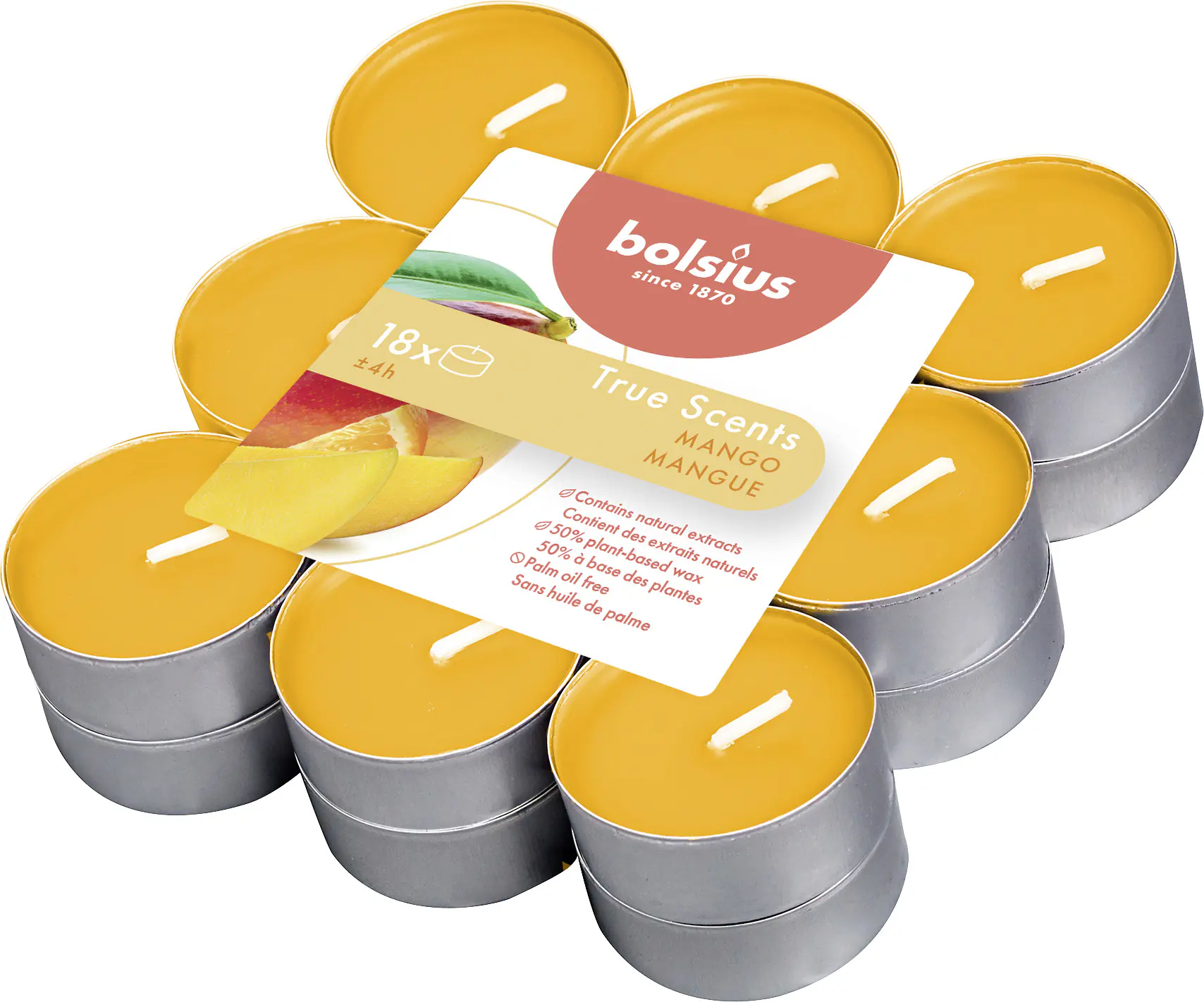 Bolsius Duftteelichter True Scents Mango Ø 3,8 cm, 18er Pack Bolsius Duftteelichter True Scents Mango Ø 3,8 cm, 18er Pack