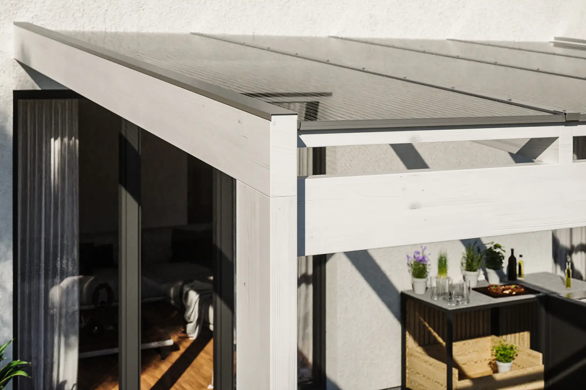 SKAN HOLZ Terrassenüberdachung Novara 450 x 309 cm Leimholz